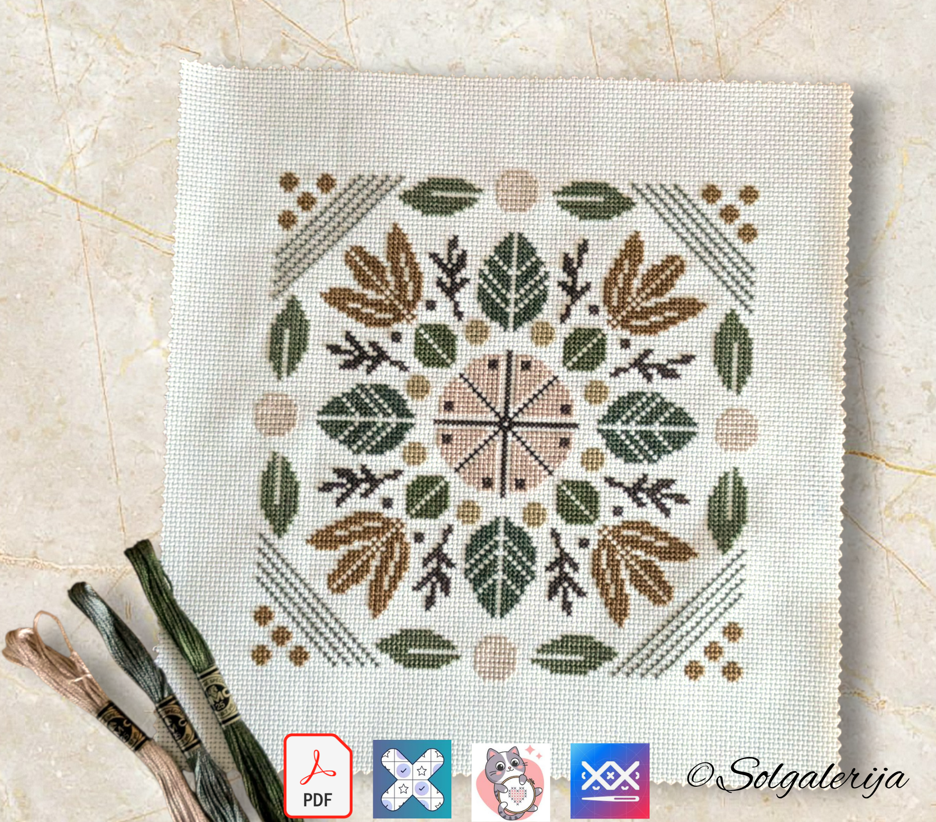 Siuvinėjimo kryželiu schema "Ateina ruduo"