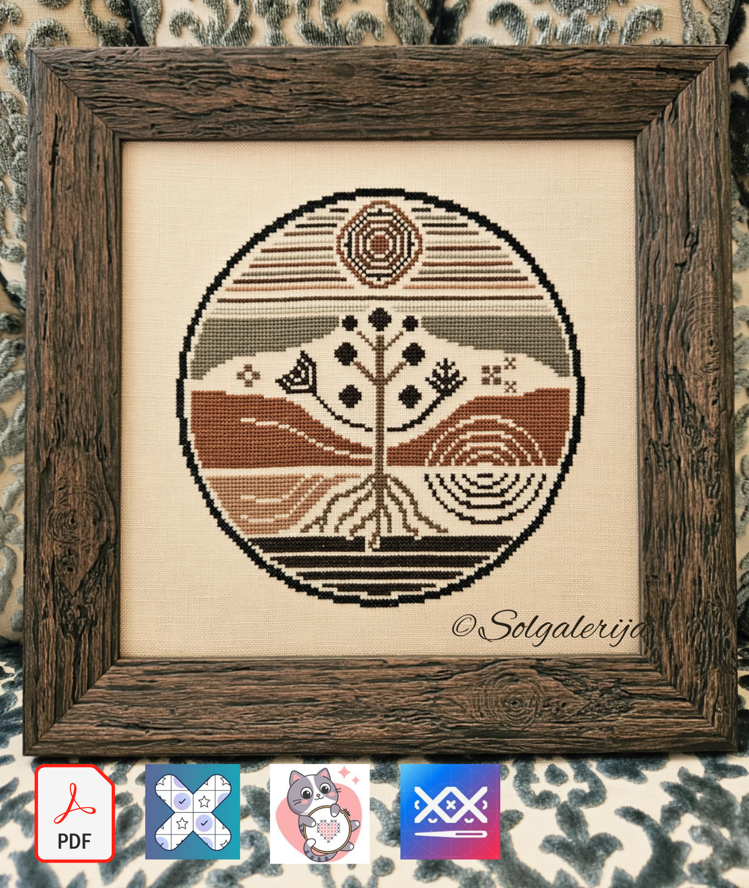 Siuvinėjimo kryželiu schema „Gyvybės medis“