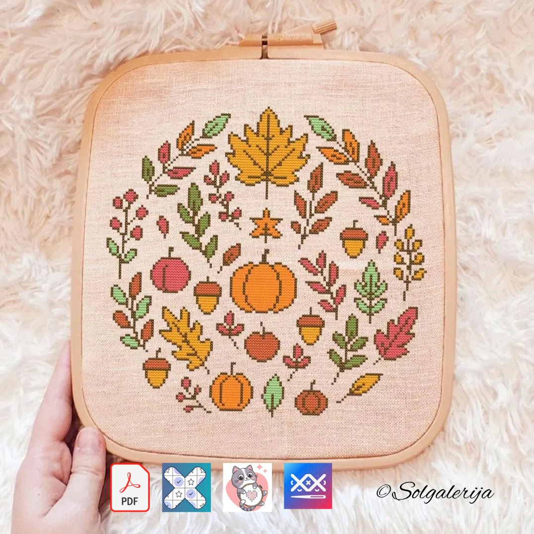 Siuvinėjimo kryželiu schema "Rudens spalvos"