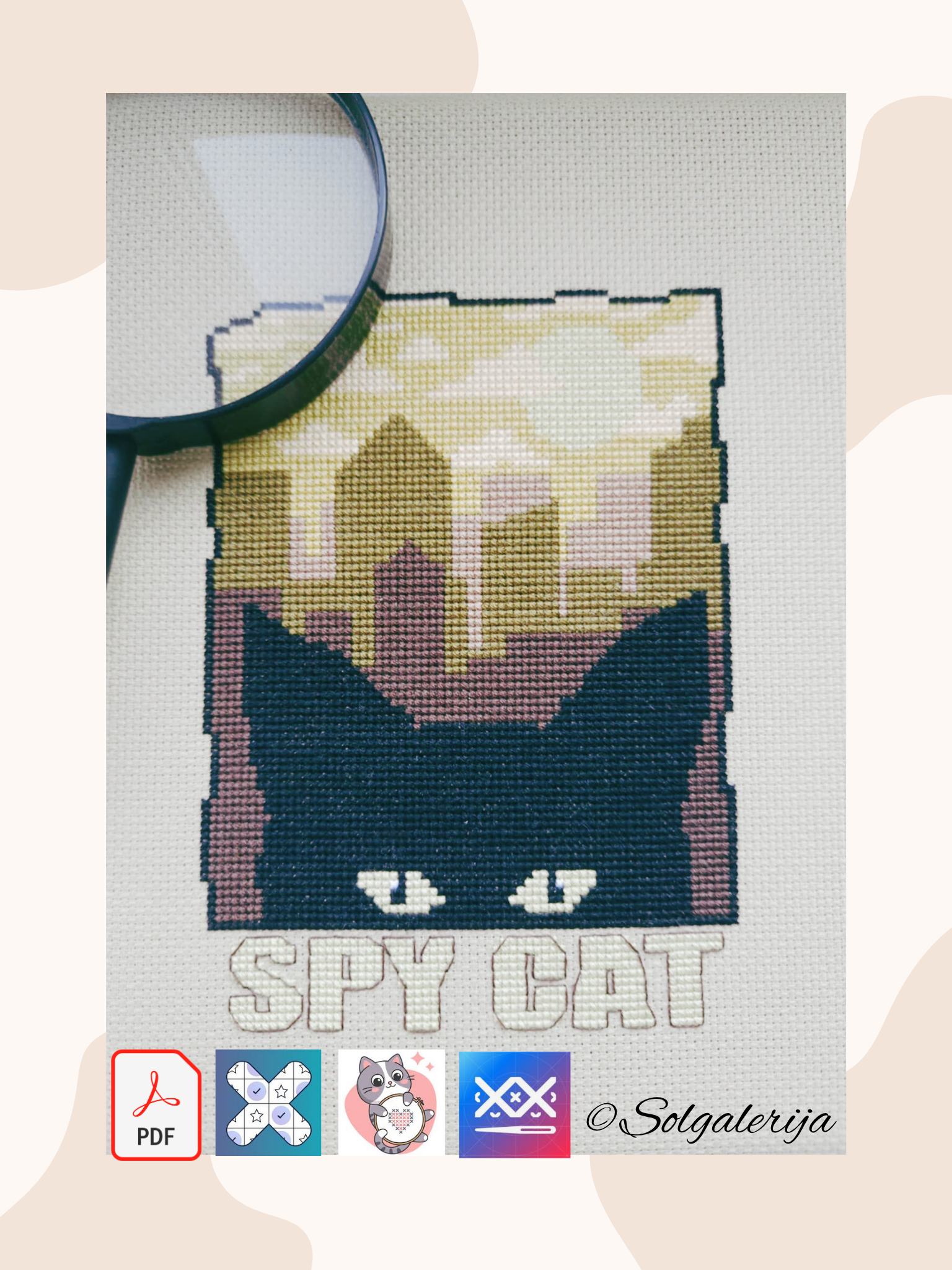 Siuvinėjimo kryželiu schema „Šnipė katė“