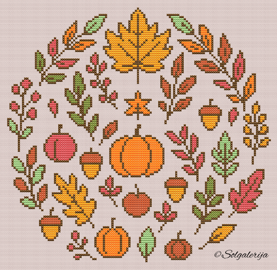 Siuvinėjimo kryželiu schema "Rudens spalvos"