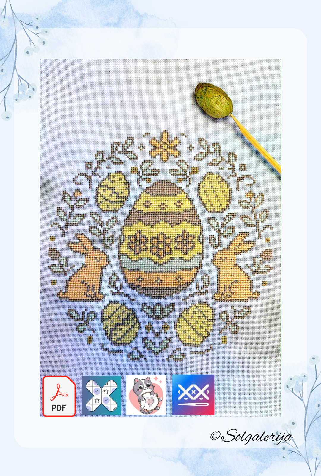 Siuvinėjimo kryželiu schema „Velykų grožis“