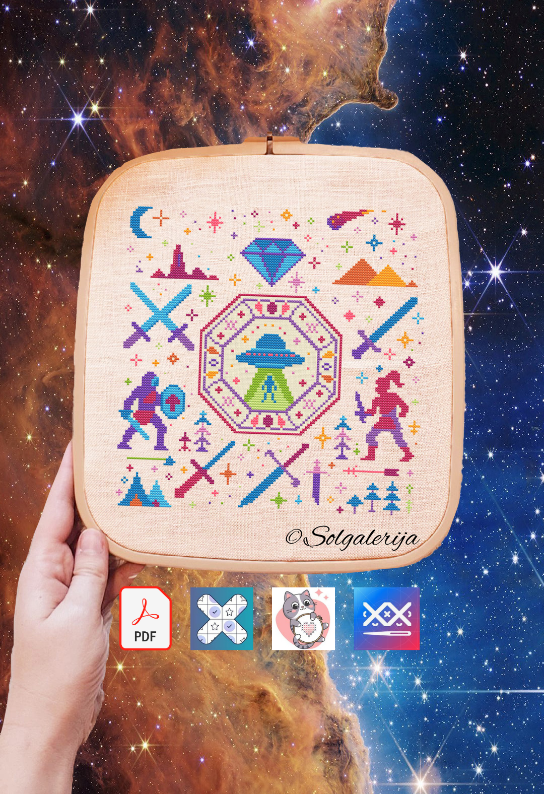 Siuvinėjimo kryželiu schema "Kosmoso pasaulis"