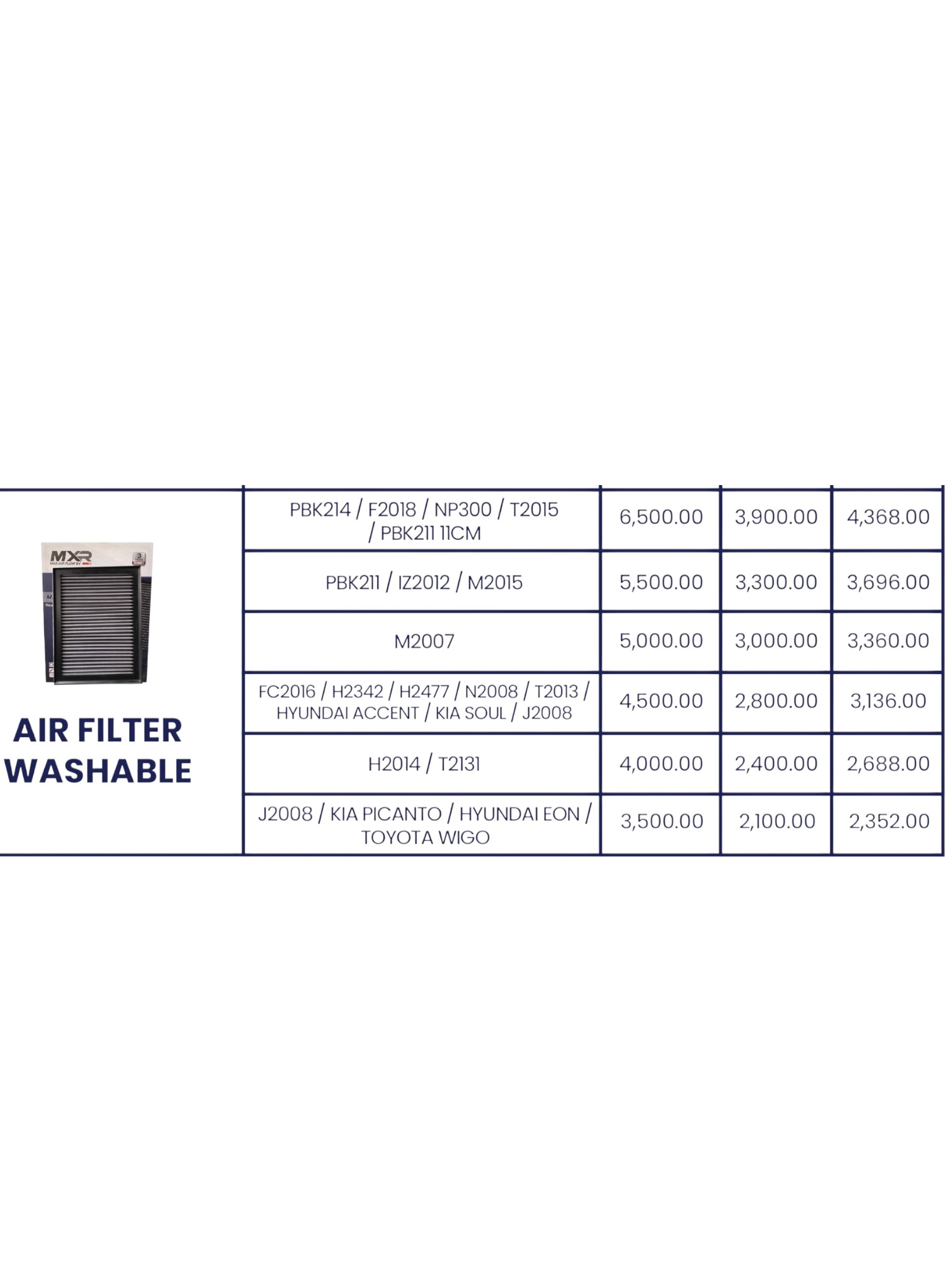 MXR WASHABLE AIR FILTER DNP