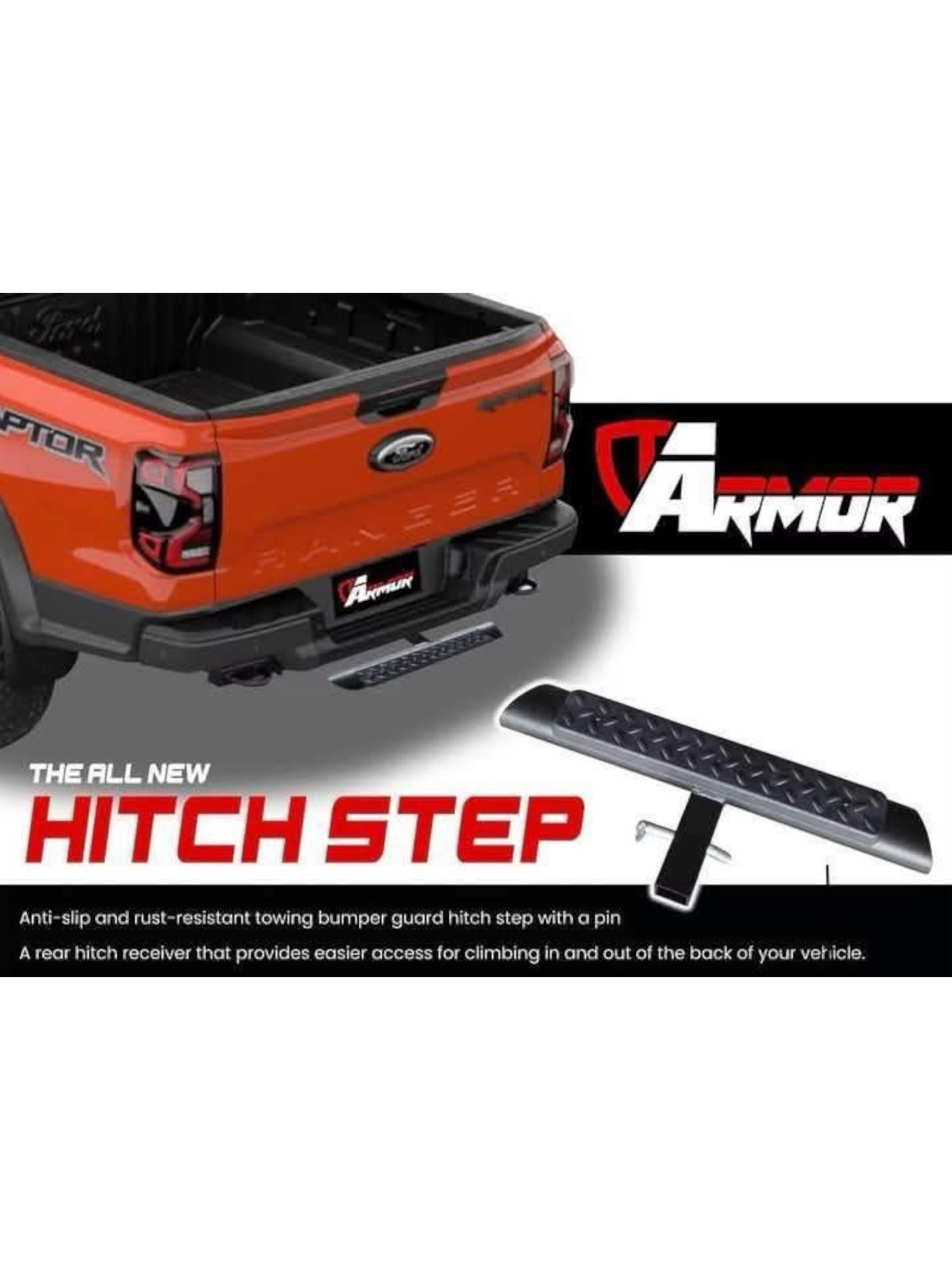 ARMOR 3.5" REAR STEP W/PIN/HITCH/STEP DNP