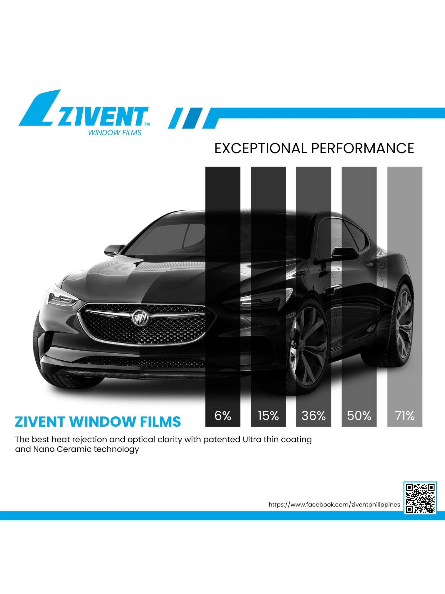 ZIVENT HYBRID WINDOW TINT 