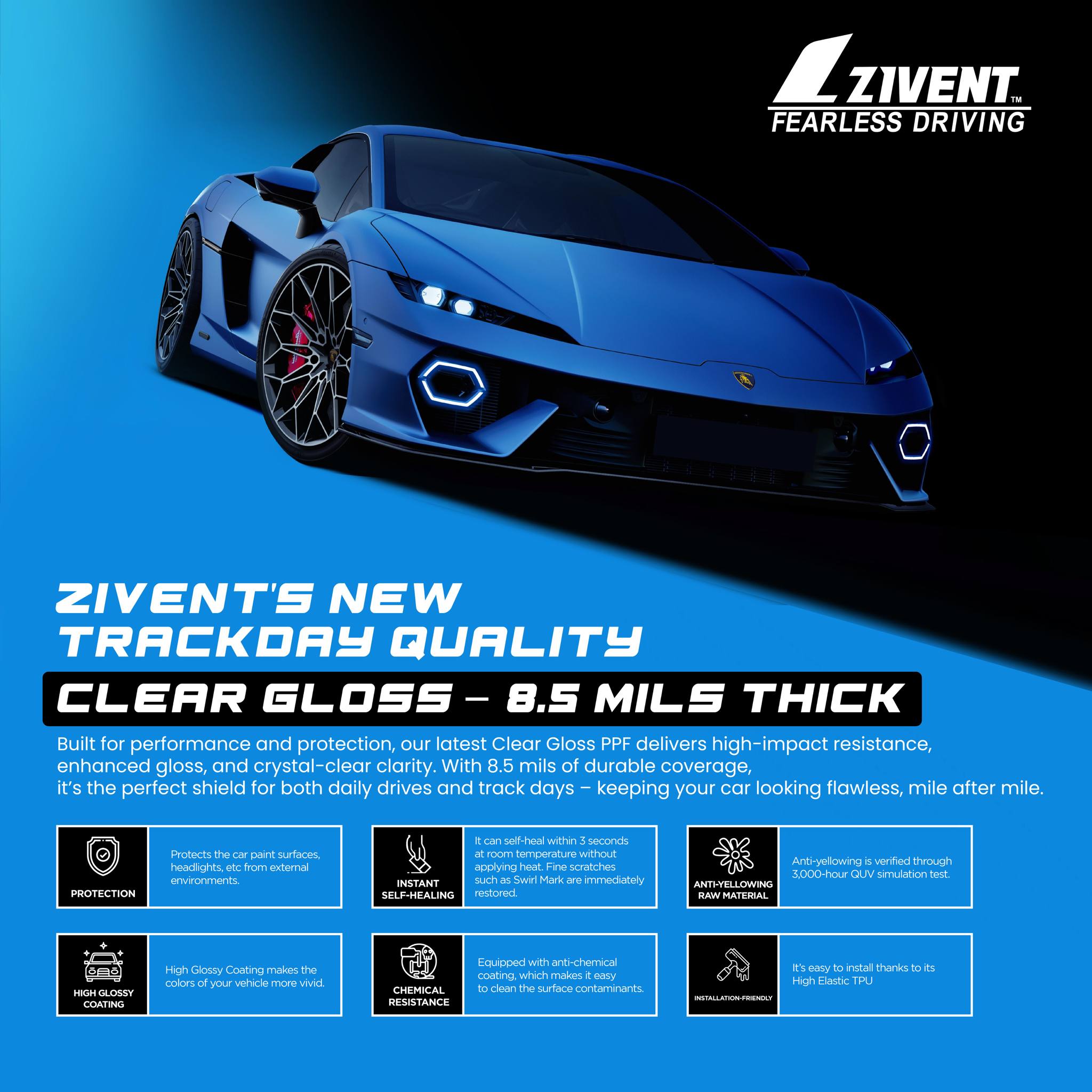 ZIVENT TRACKDAY PAINT PROTECTION FILM 