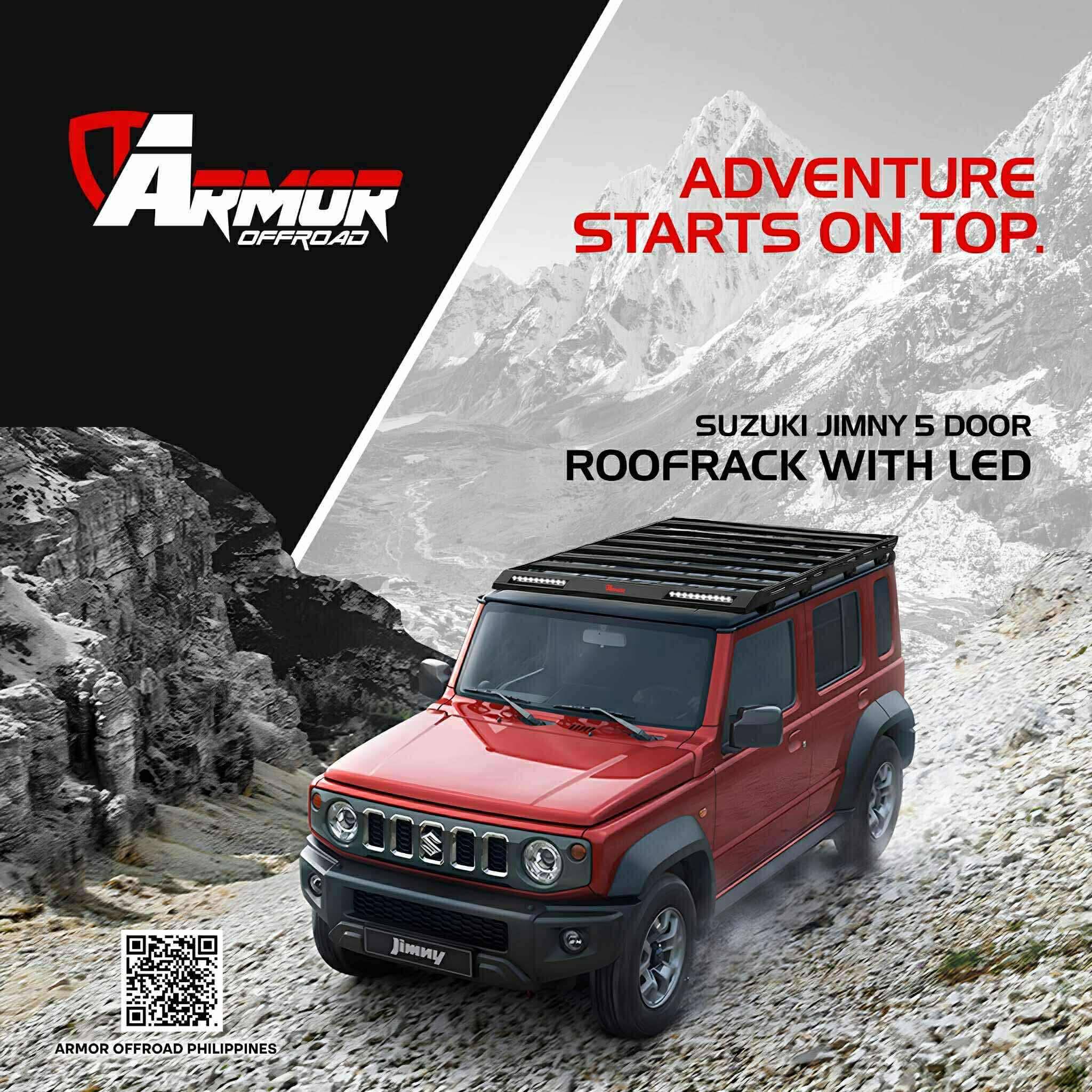 ARMOR JIMNY 5 DOOR ROOFRACK WITH LED