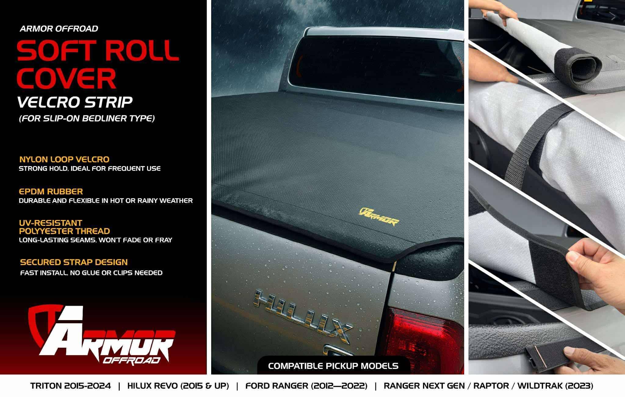 ARMOR SOFTCOVER VELCRO STRIP (for Slip-On Bedliner Type)