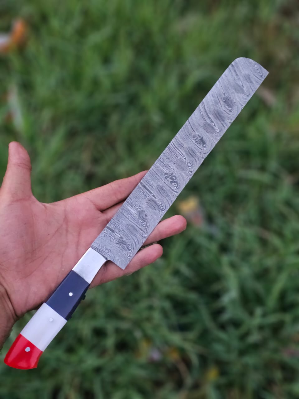 Fully hand_crafted brisket knife with leather sheath 