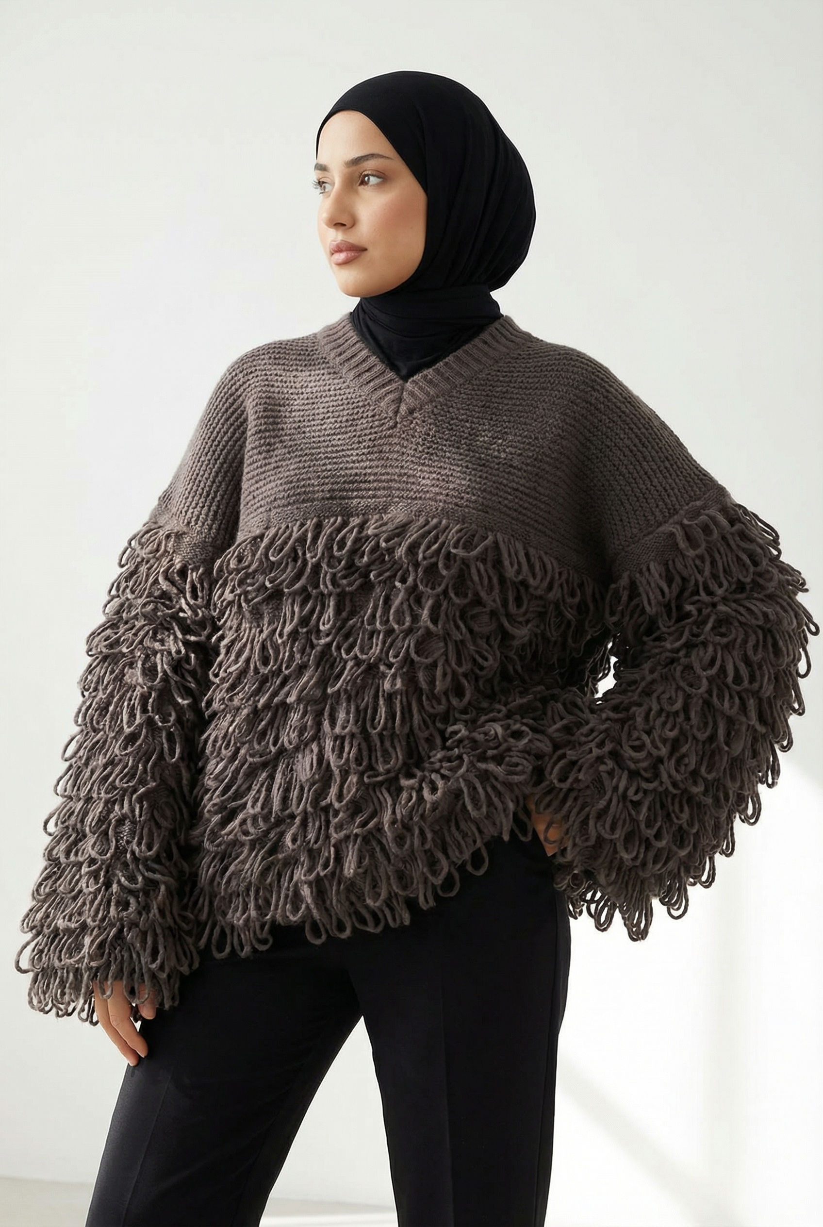 Pull à Franges Texturé