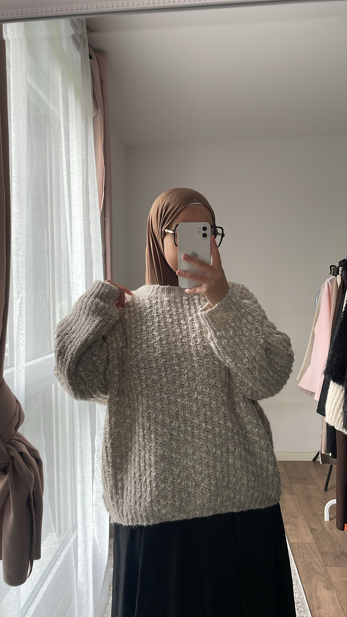 Pull oversize beige