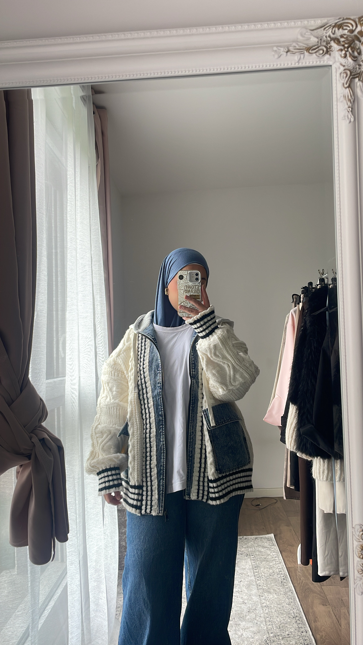 Veste Oversize en Maille et Jean