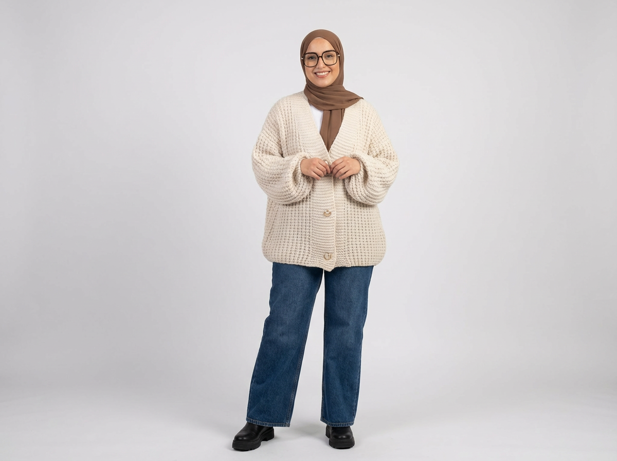 Gilet oversize beige