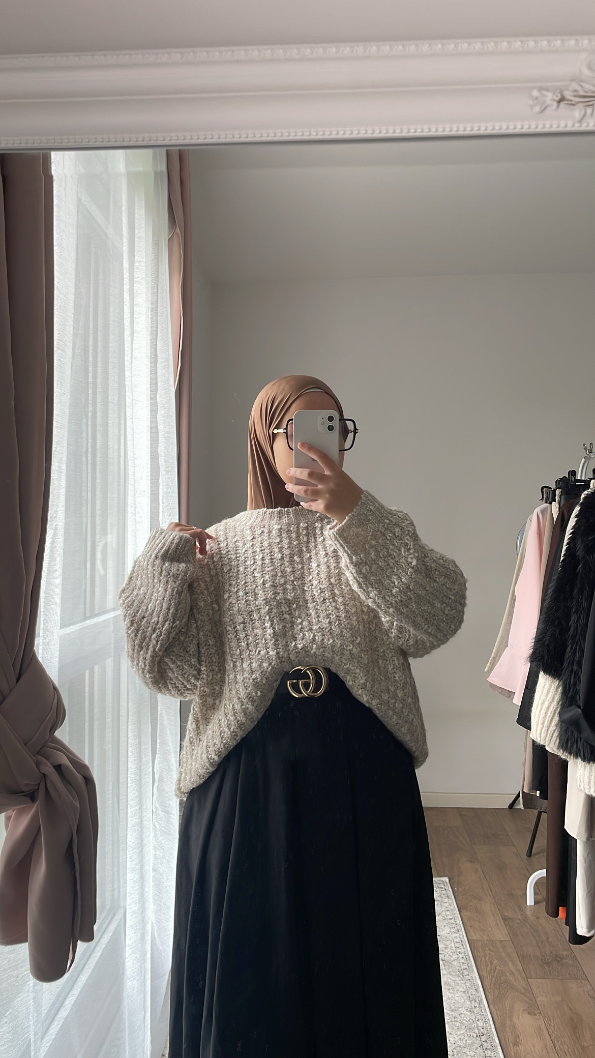Pull oversize beige