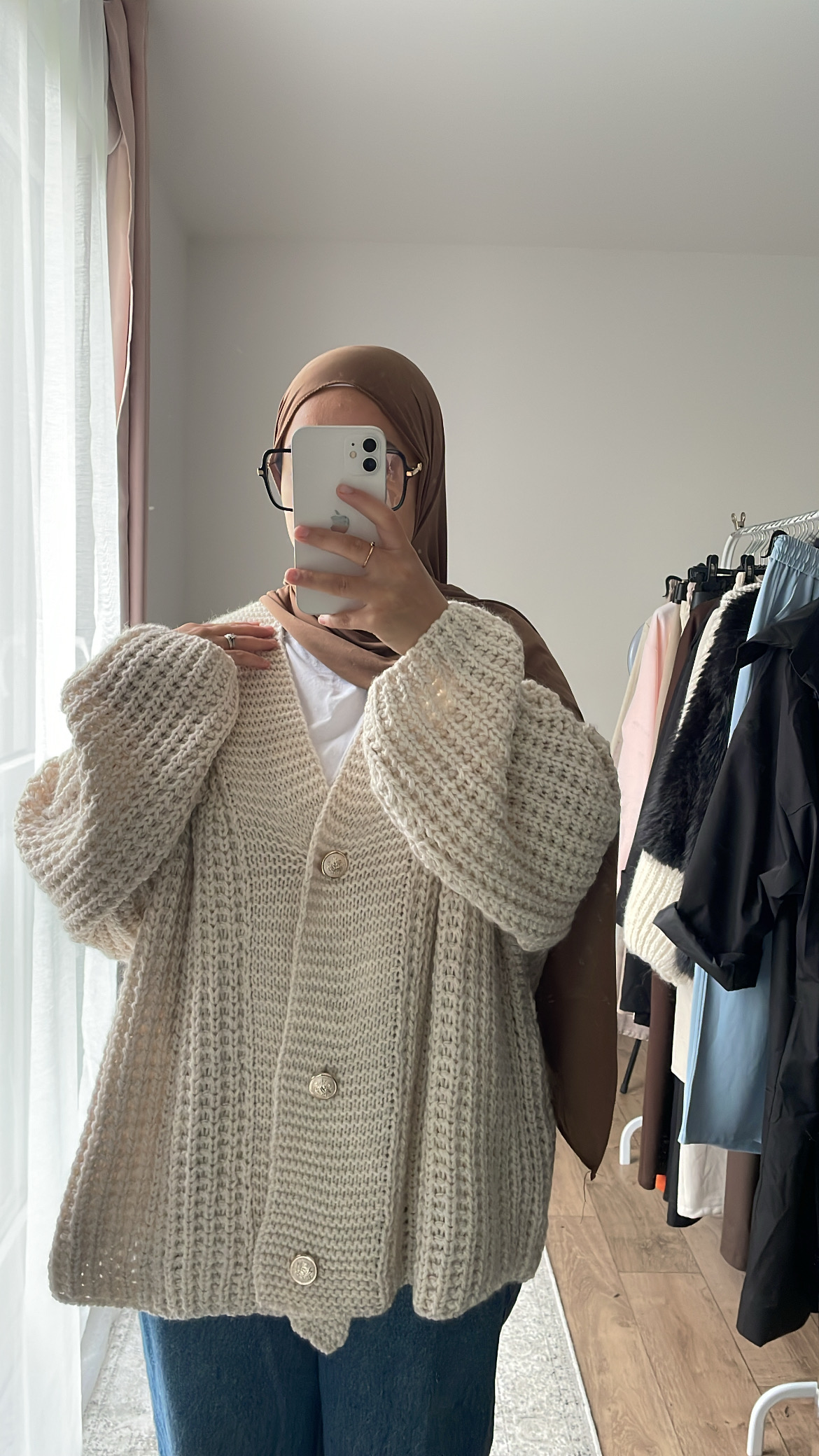 Gilet oversize beige