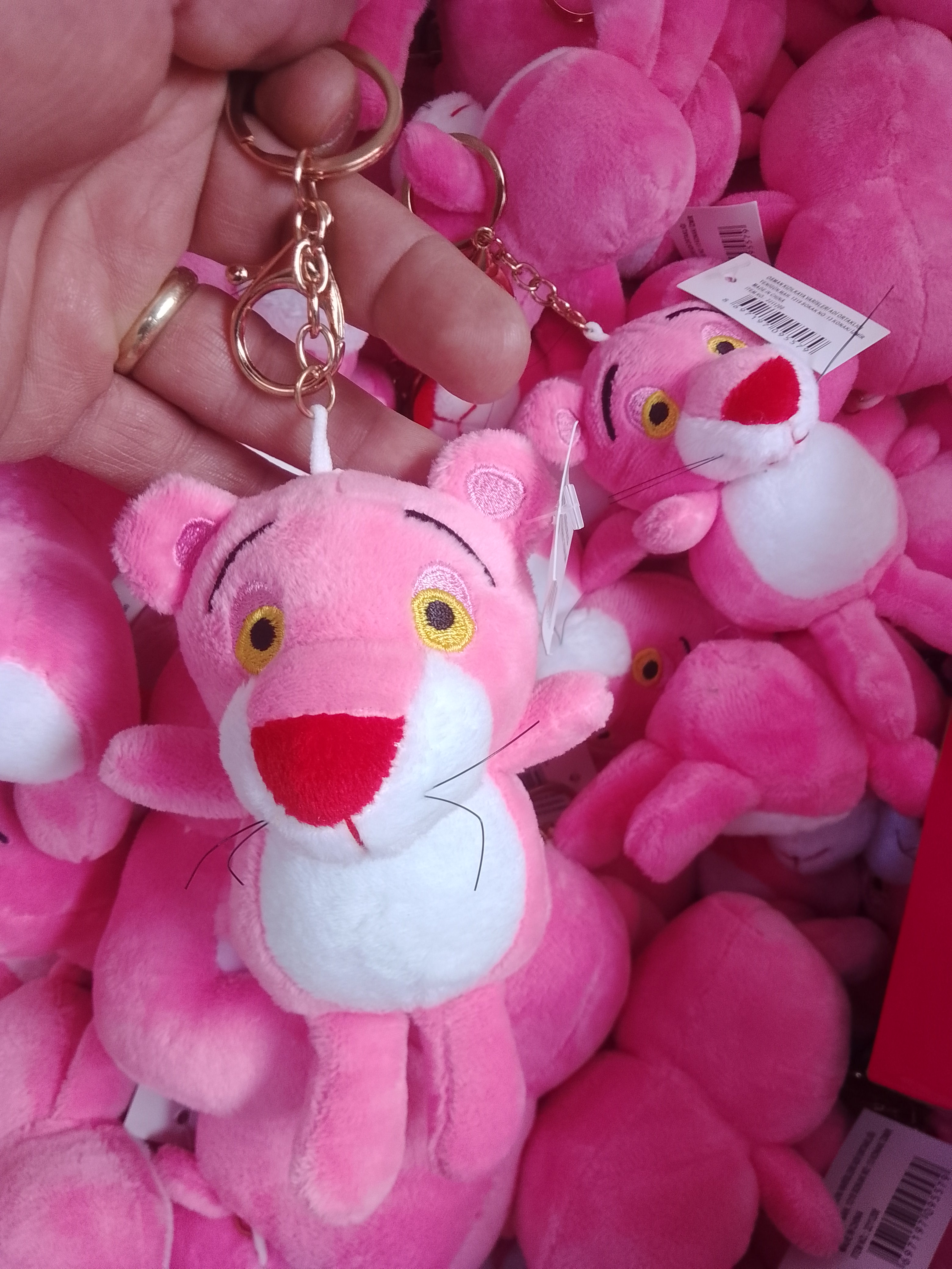 Pembe Panter Peluş Anahtarlık