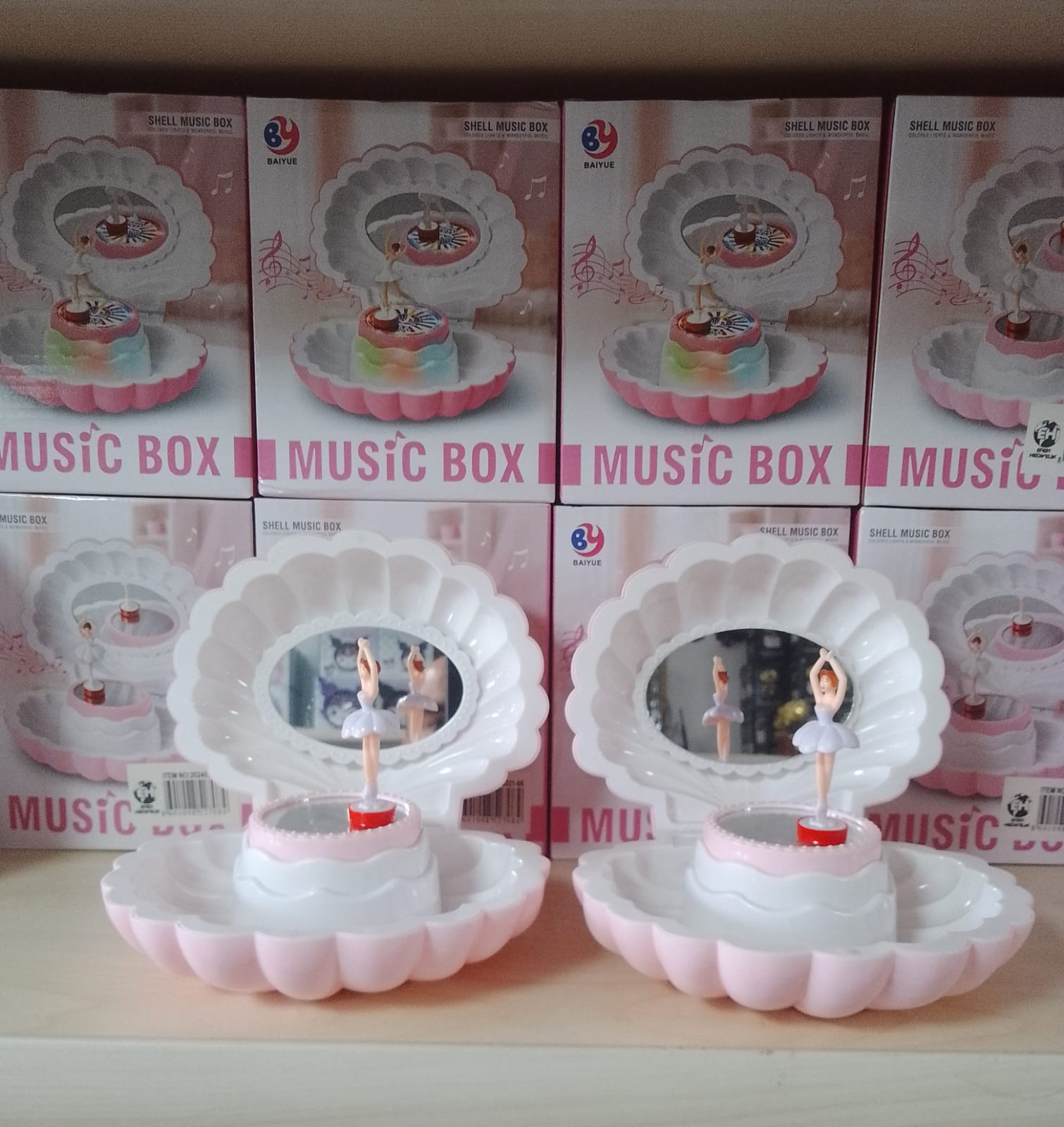 Balerinli midye müzik kutusu
