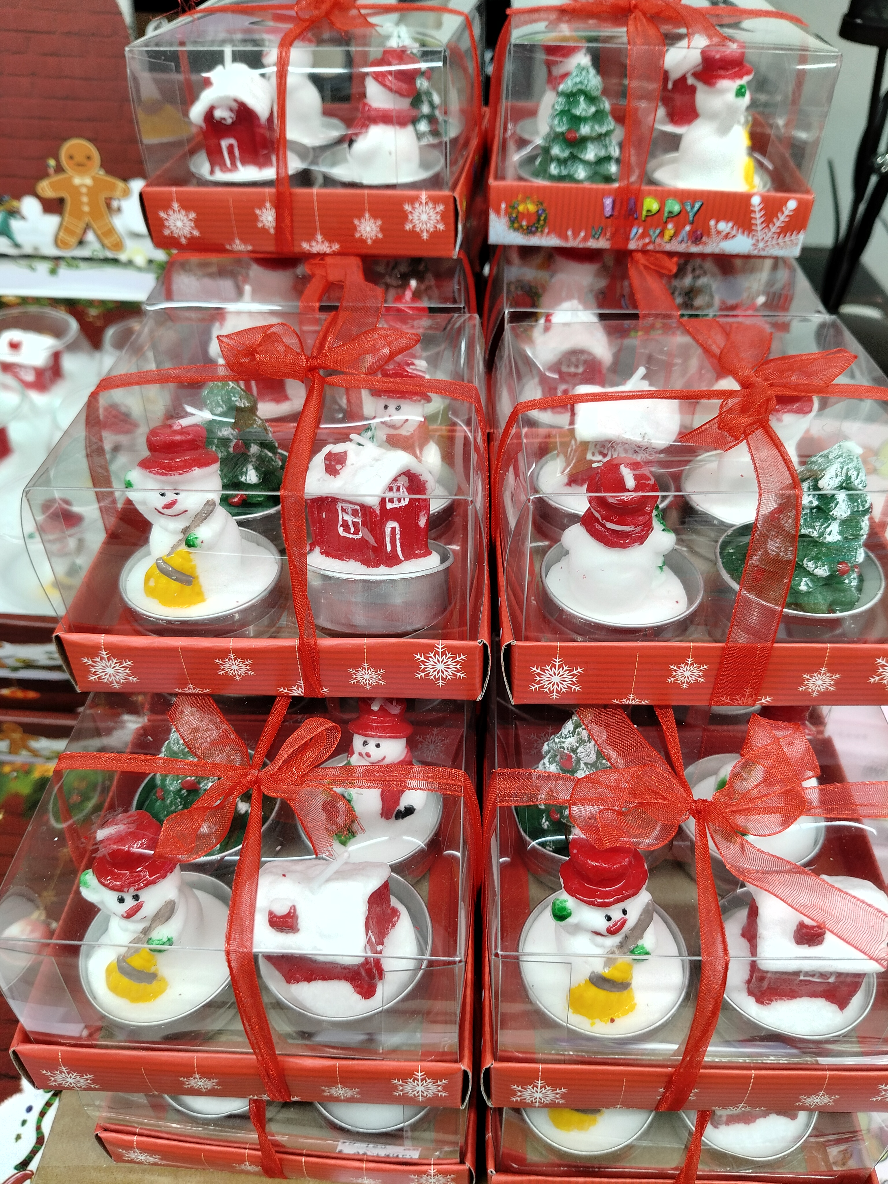 Yılbaşı Temalı Dekoratif 4'lü Mum Seti