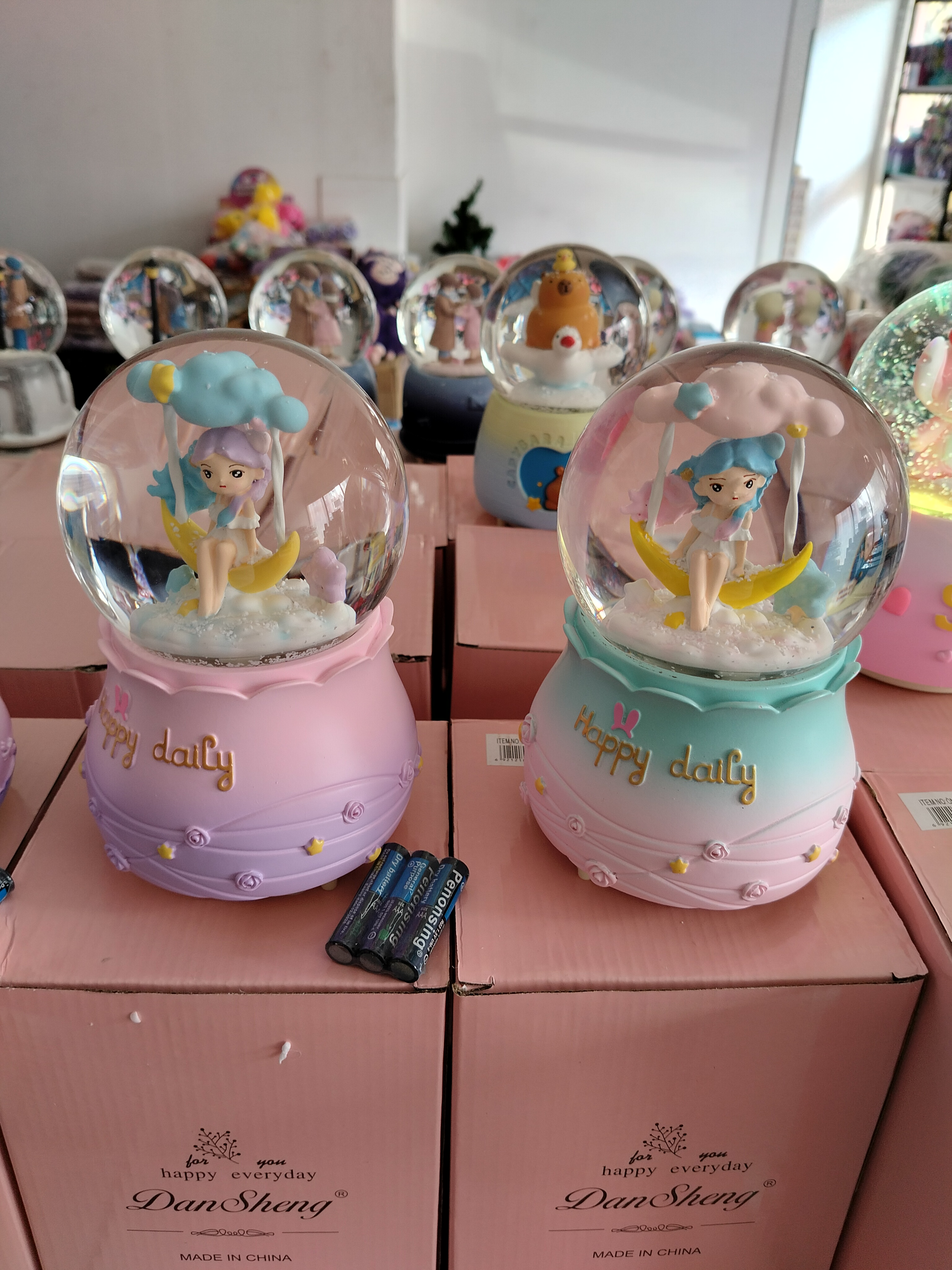 Pembe ve Mavi Kar Küresi üflemeli