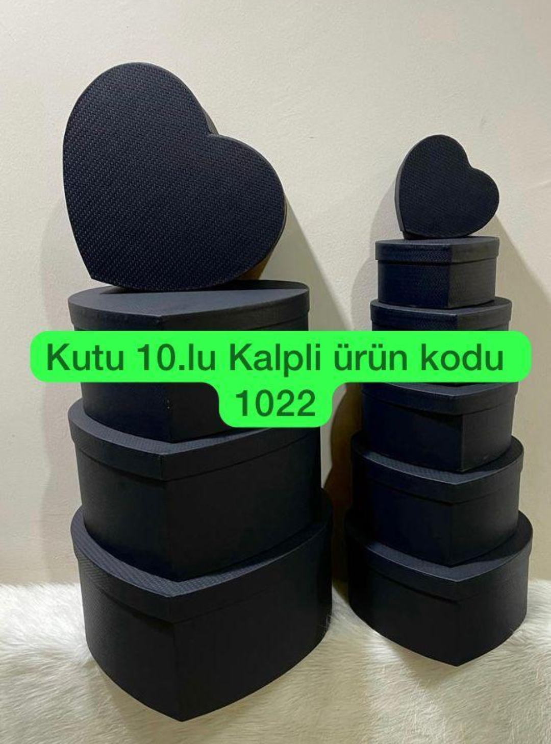 Kalpli Siyah Hediye Kutusu 10'lu