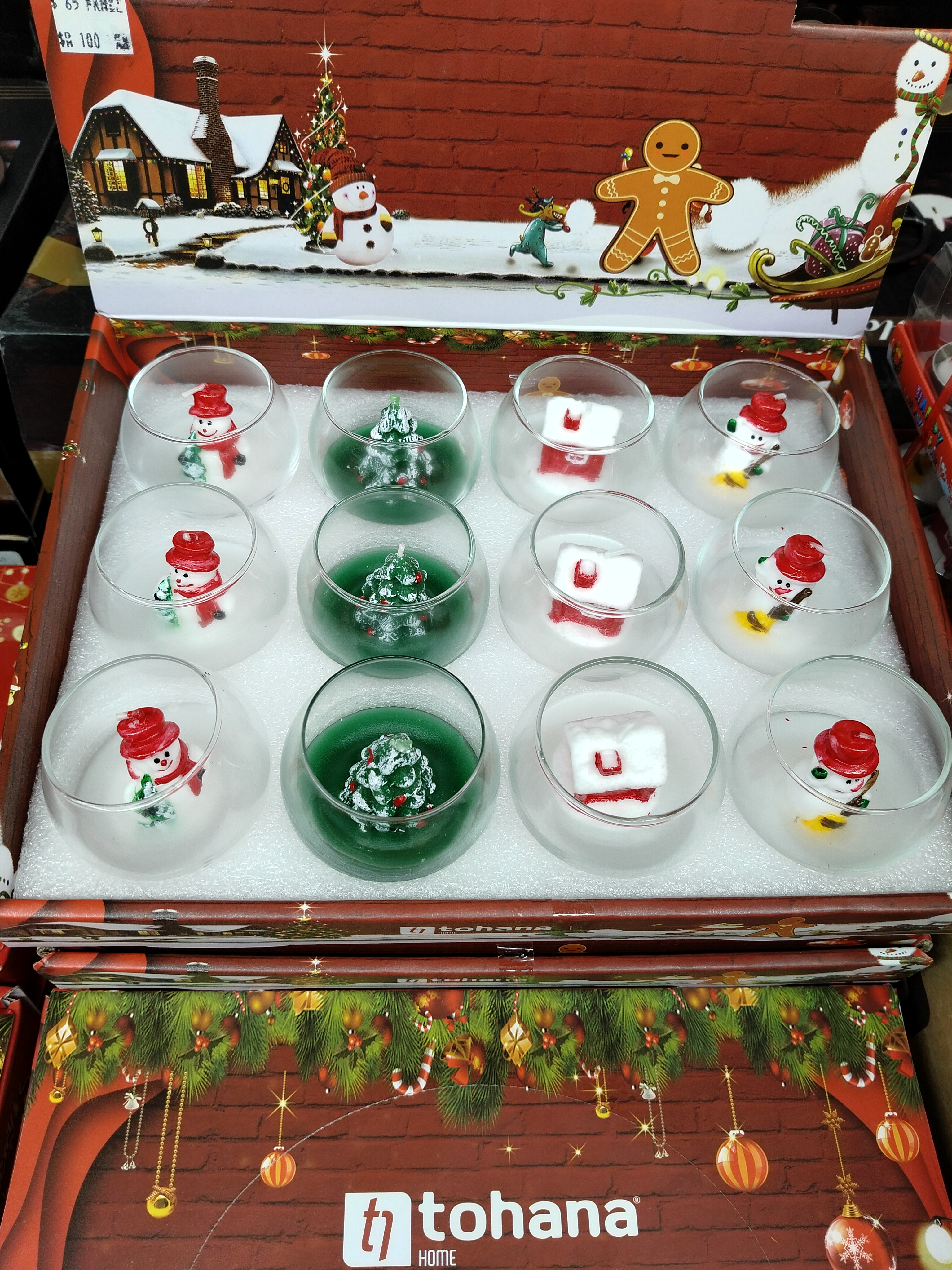 Yılbaşı Temalı Bardaklı mum 