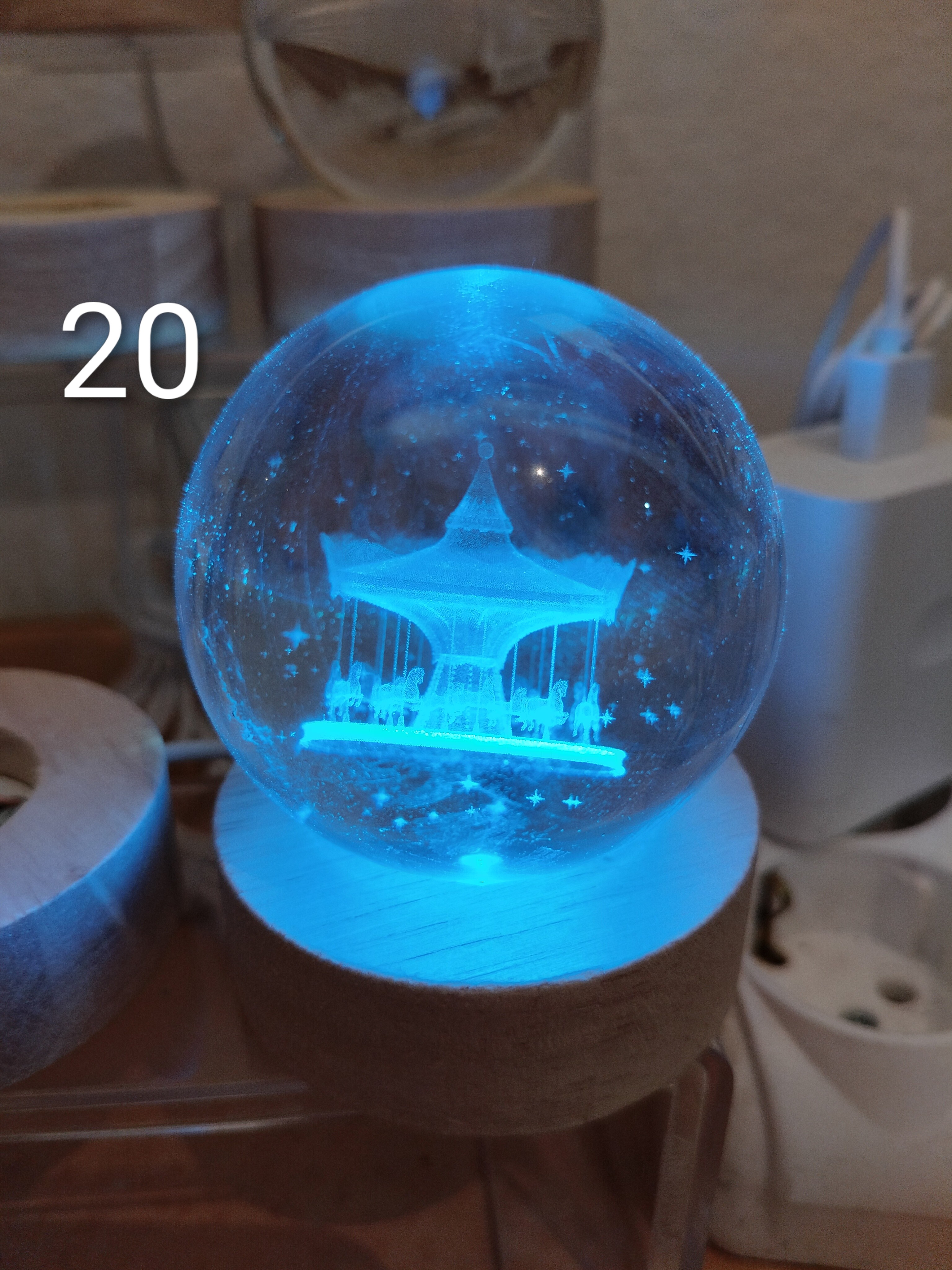 USB'li Renkli ışık cam küre