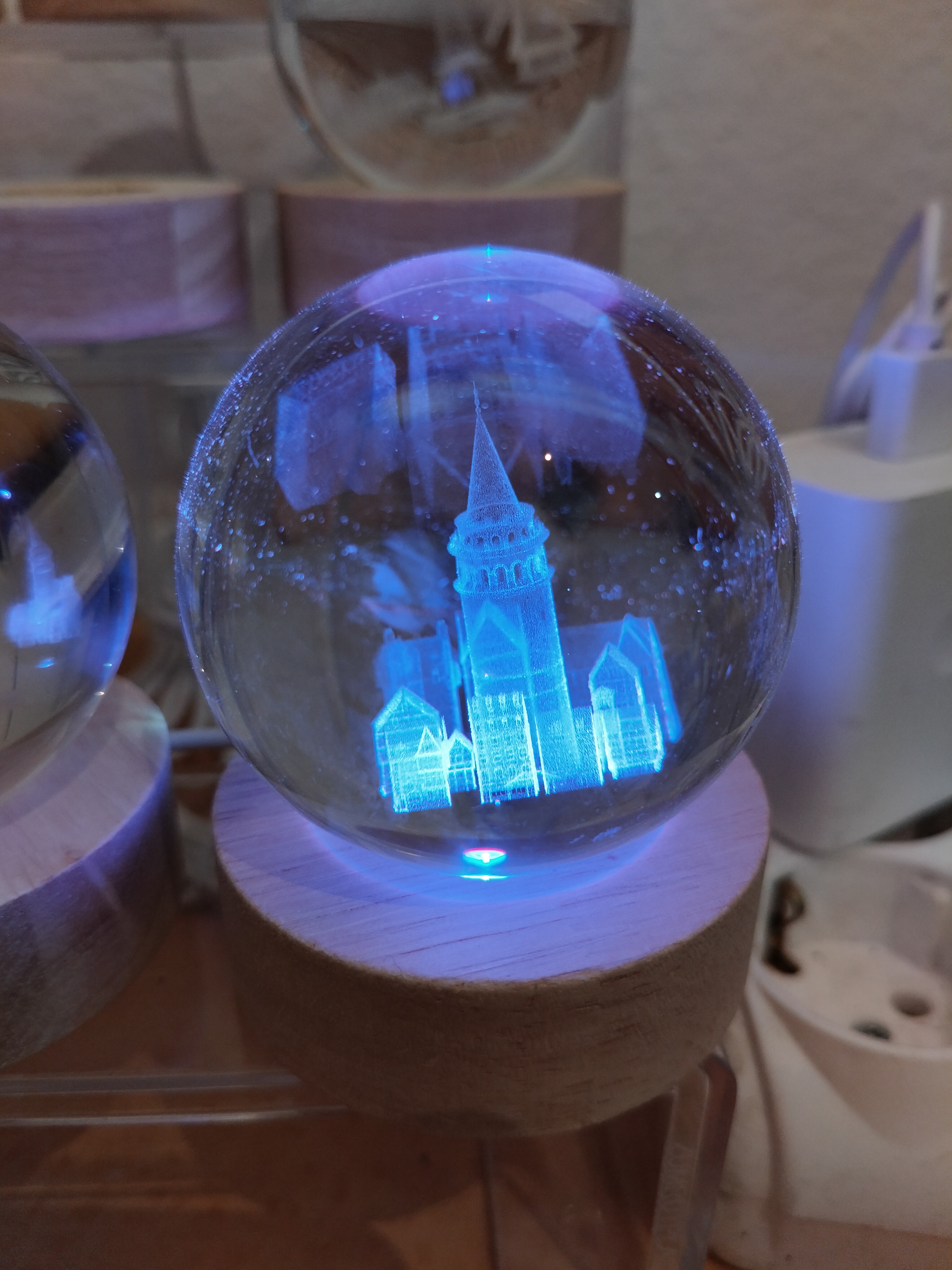 USB'li Renkli ışık cam küre