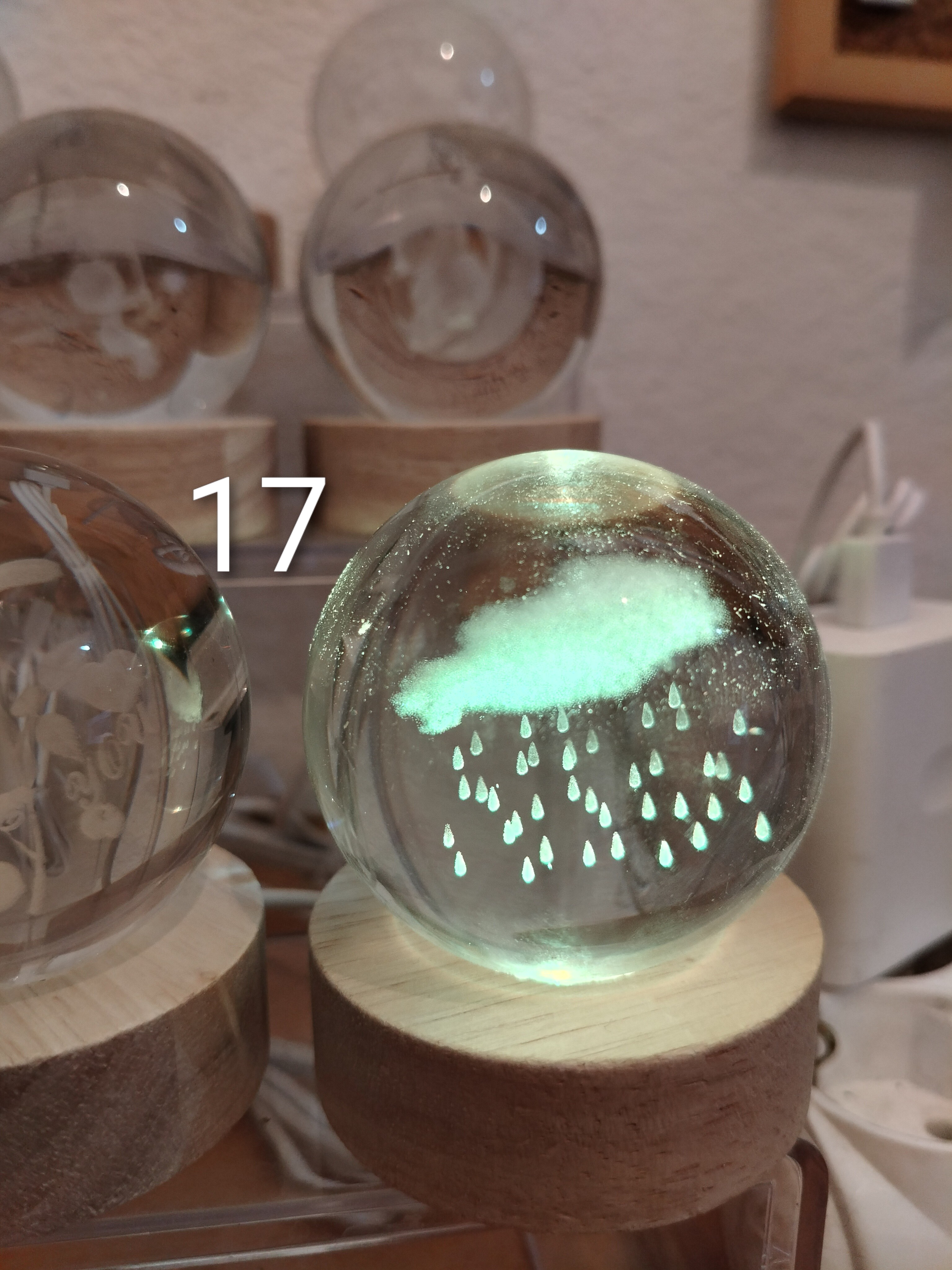 USB'li Renkli ışık cam küre