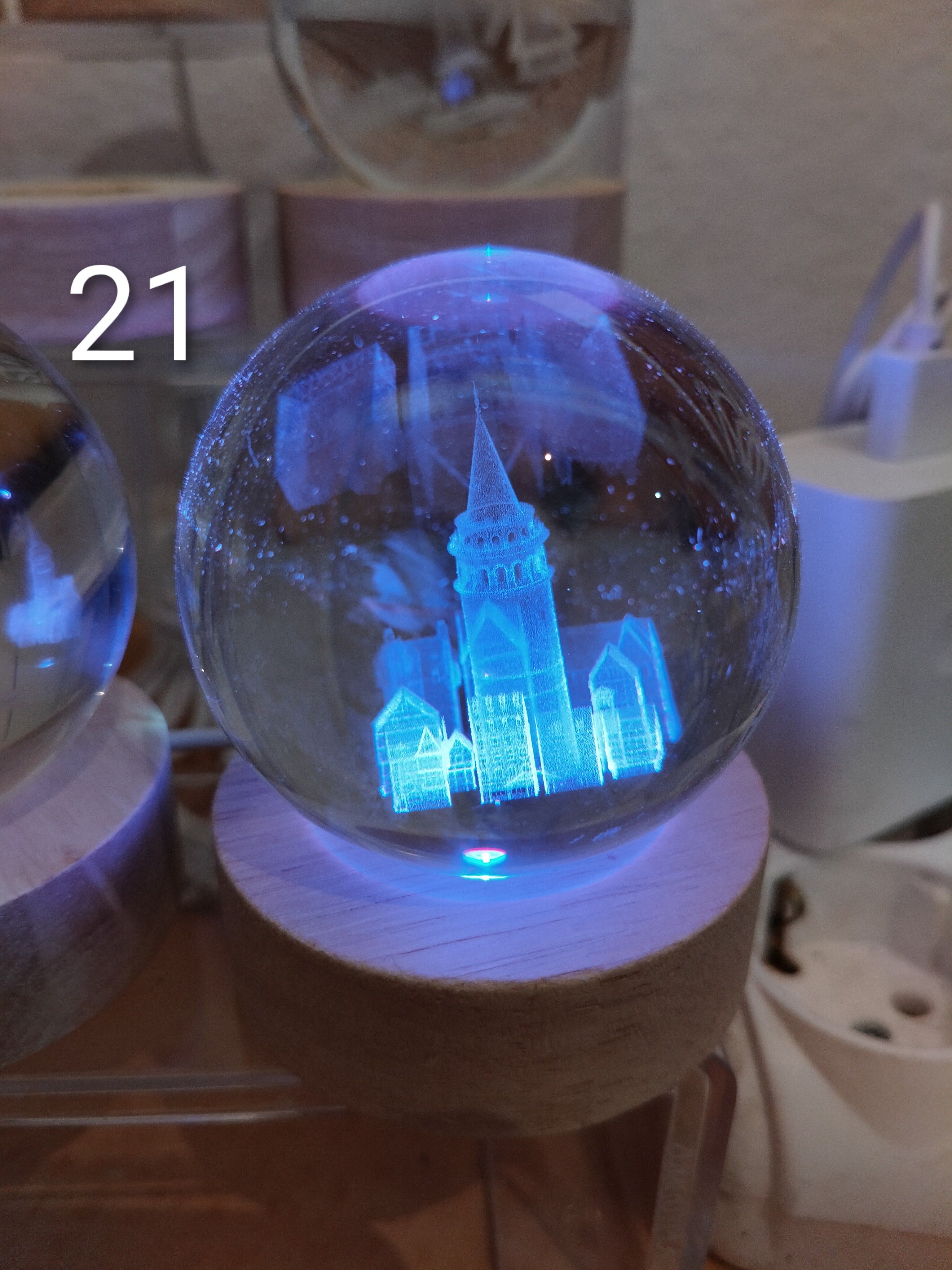 USB'li Renkli ışık cam küre