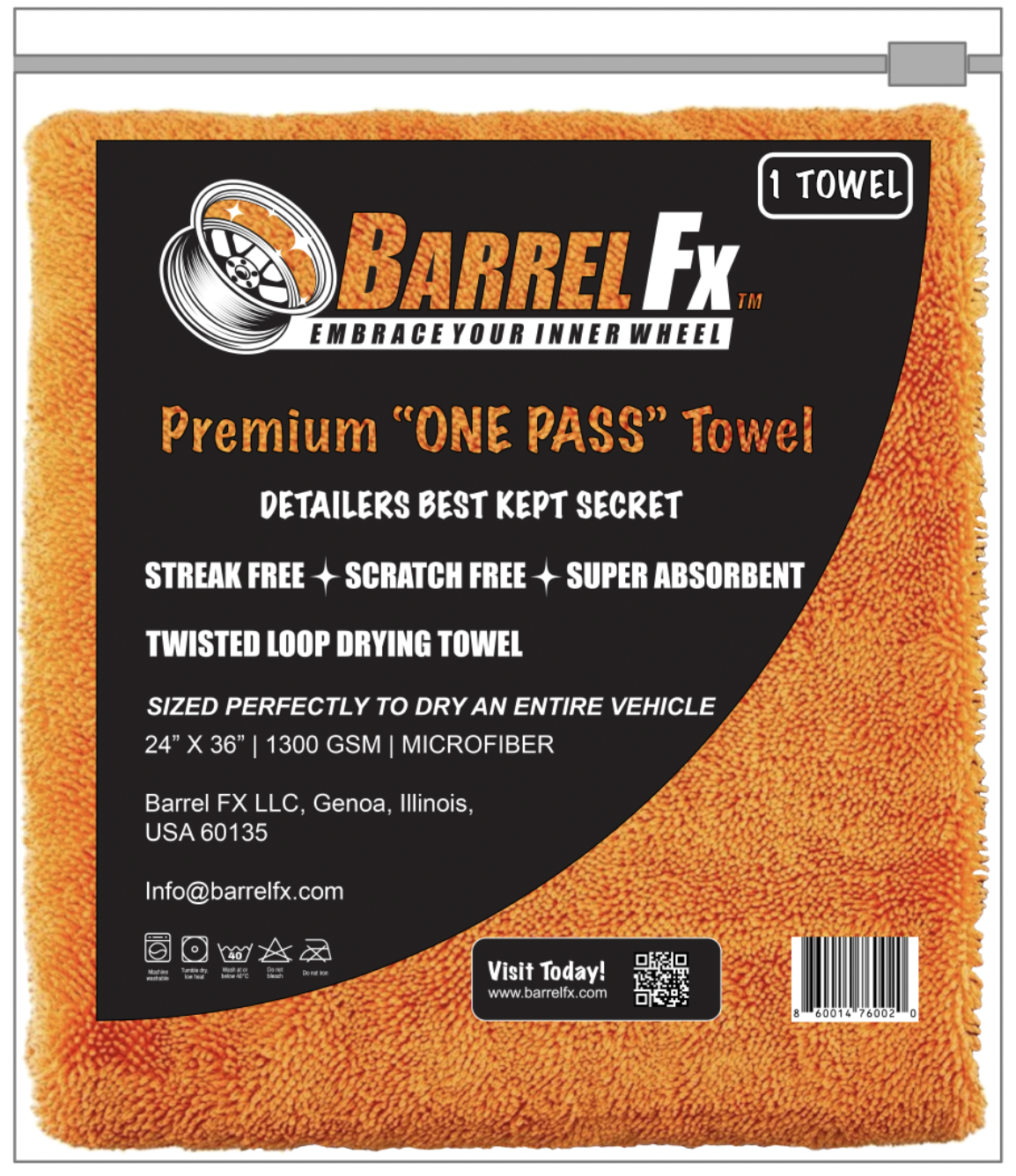 Ultimate "One Pass" Vehicle Drying Towel