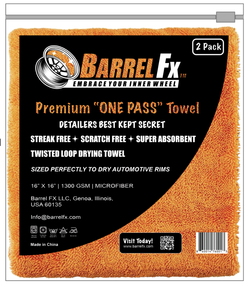 Premium "One Pass" Wheel Drying Towel - 2 Pack