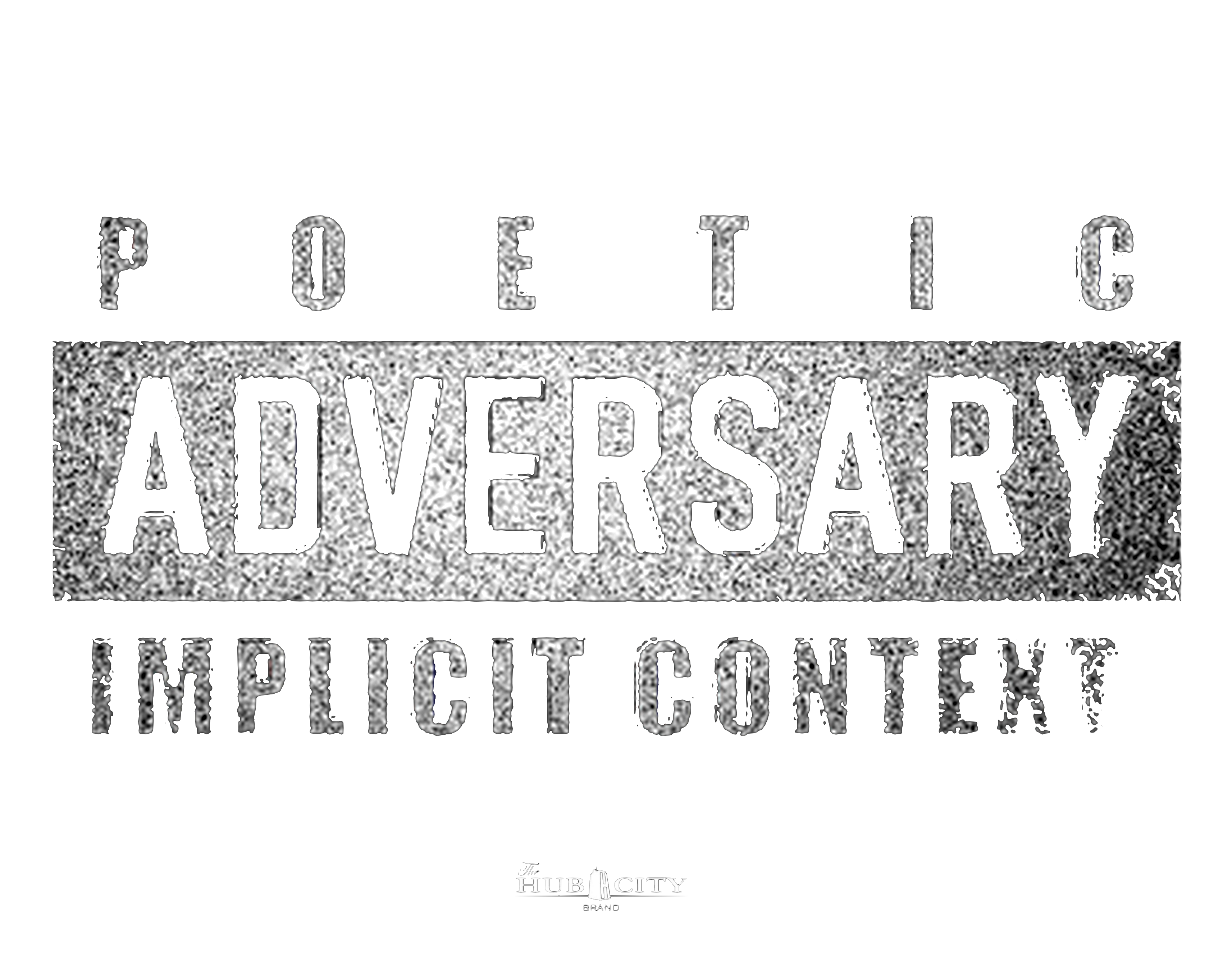 STICKER: Poetic Adversary WARNING White (see-thru)