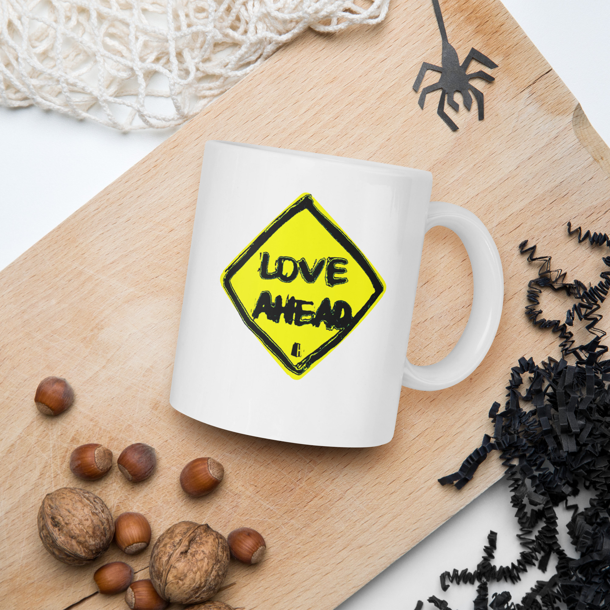 MUG: Love Ahead / No U-turn - Road Sign
