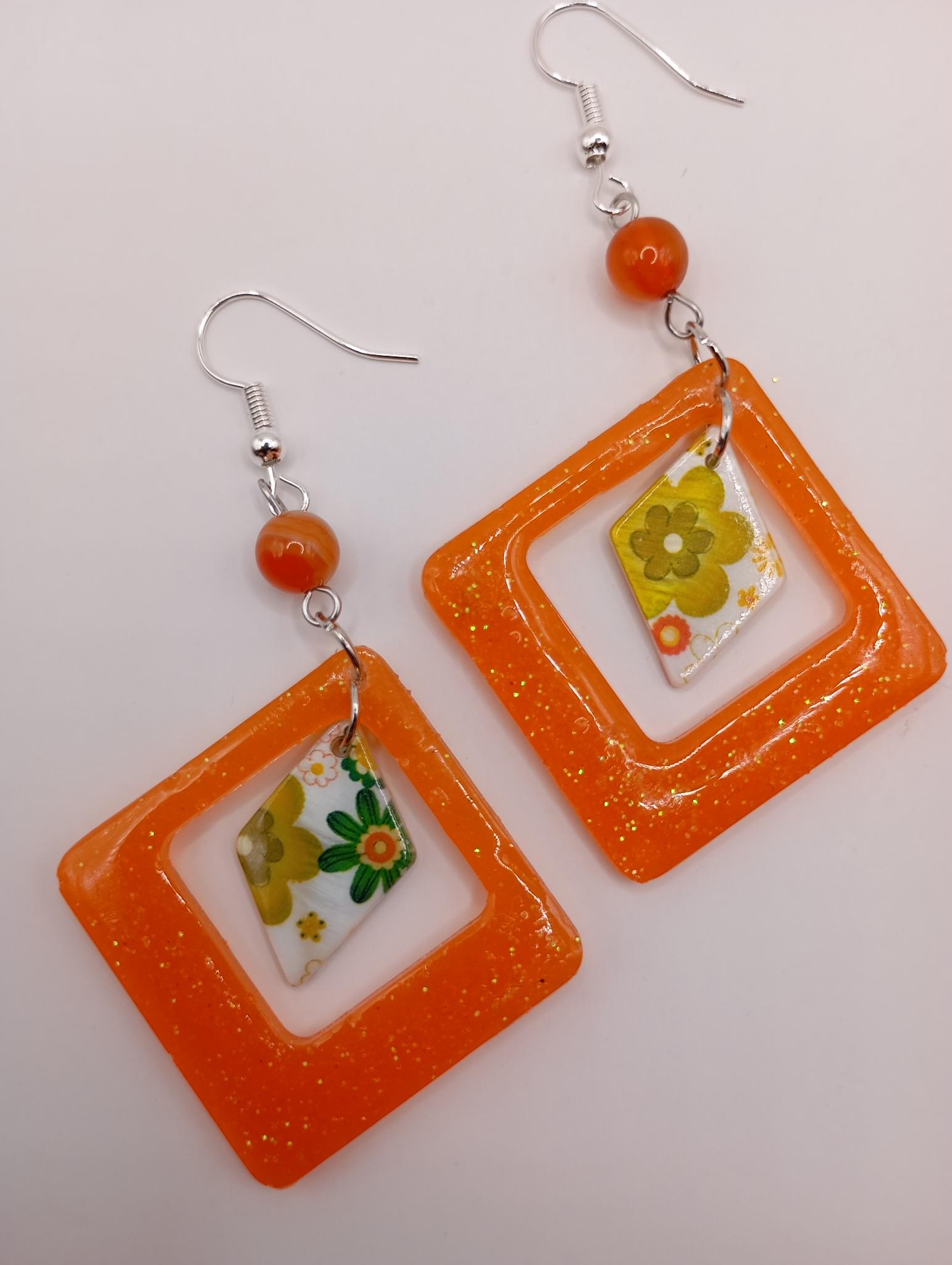 Boucles d'oreilles carrées vintage