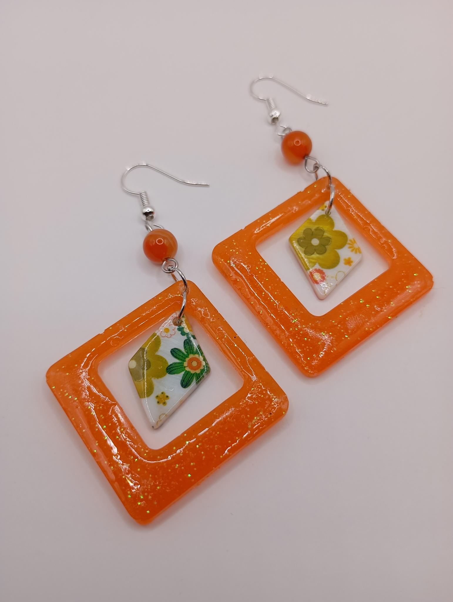 Boucles d'oreilles carrées vintage