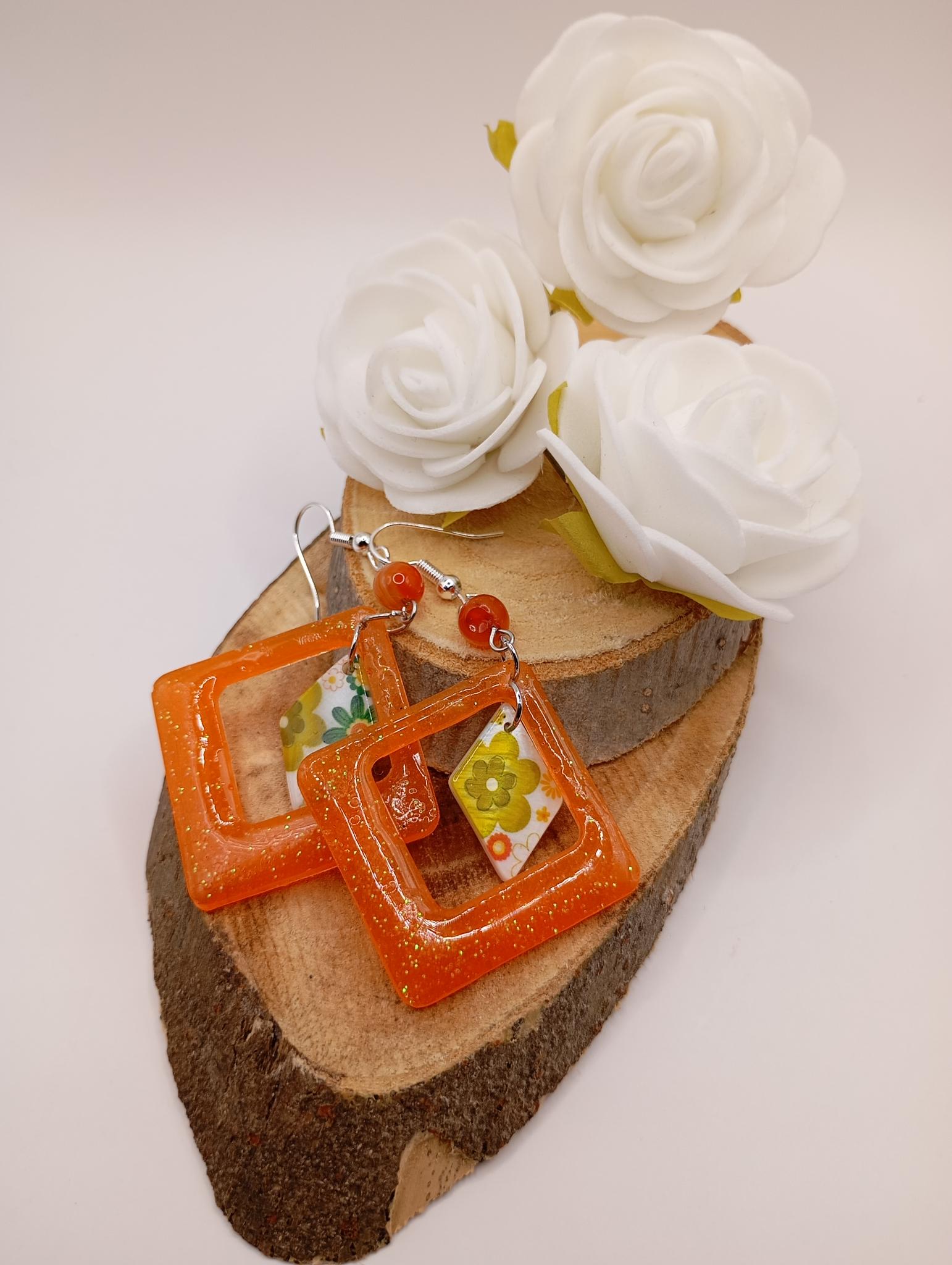 Boucles d'oreilles carrées vintage