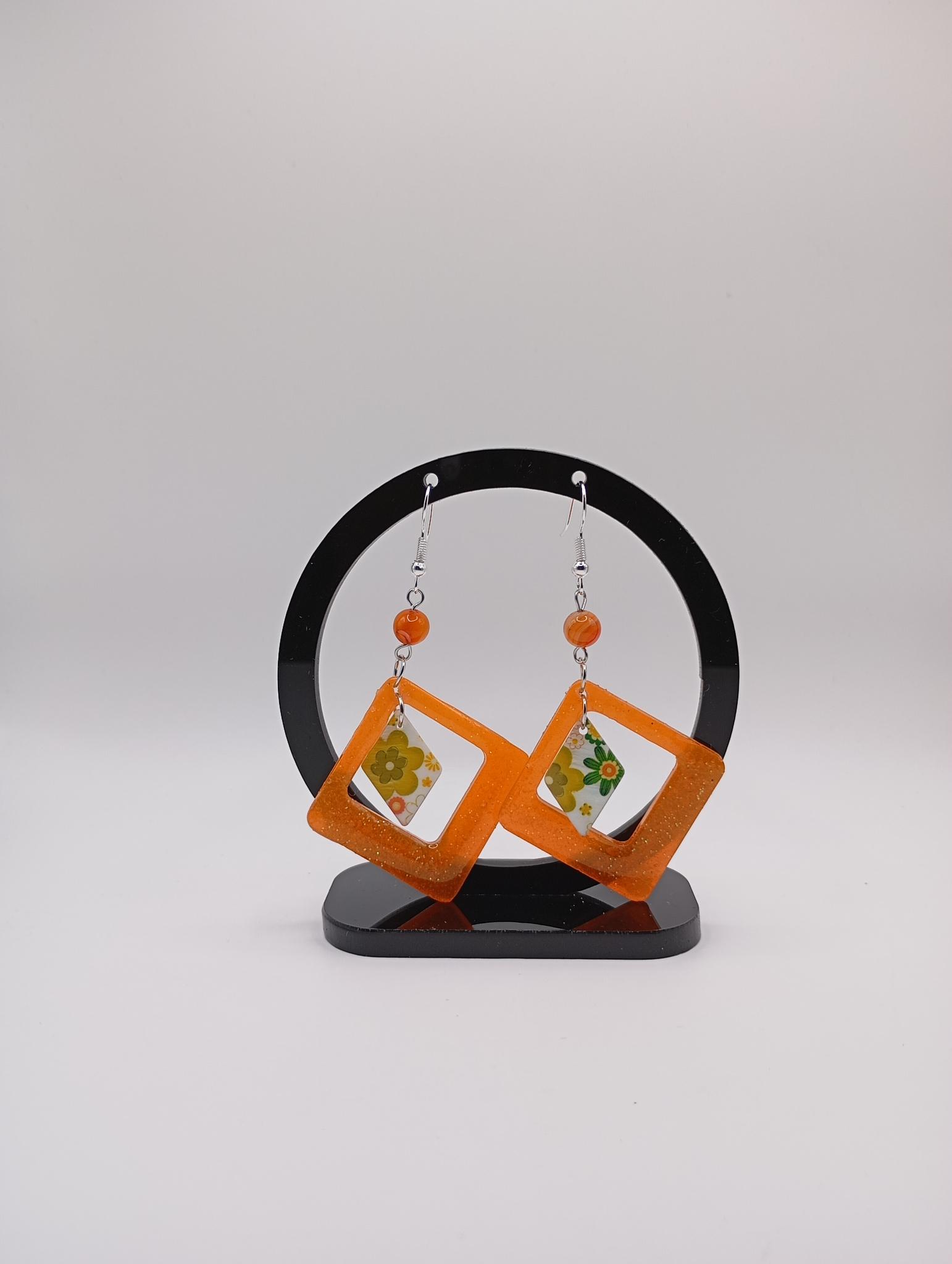 Boucles d'oreilles carrées vintage