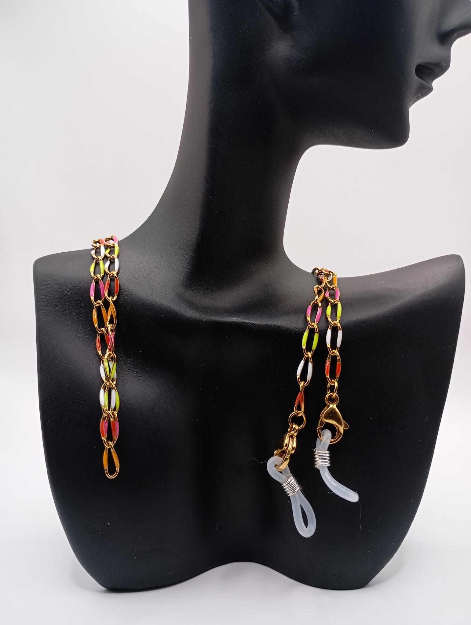 Chaîne pour lunettes multicolore