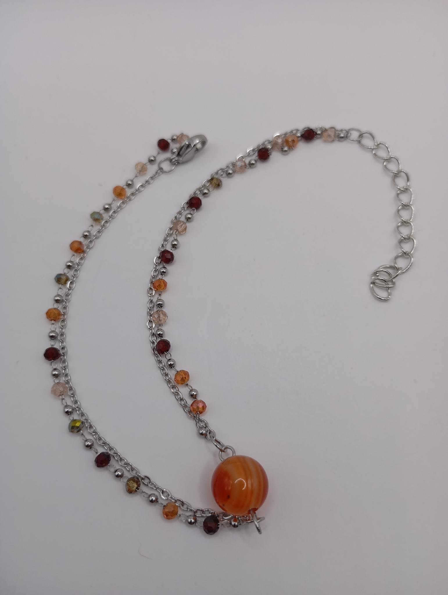 bracelet cheville  double perlé