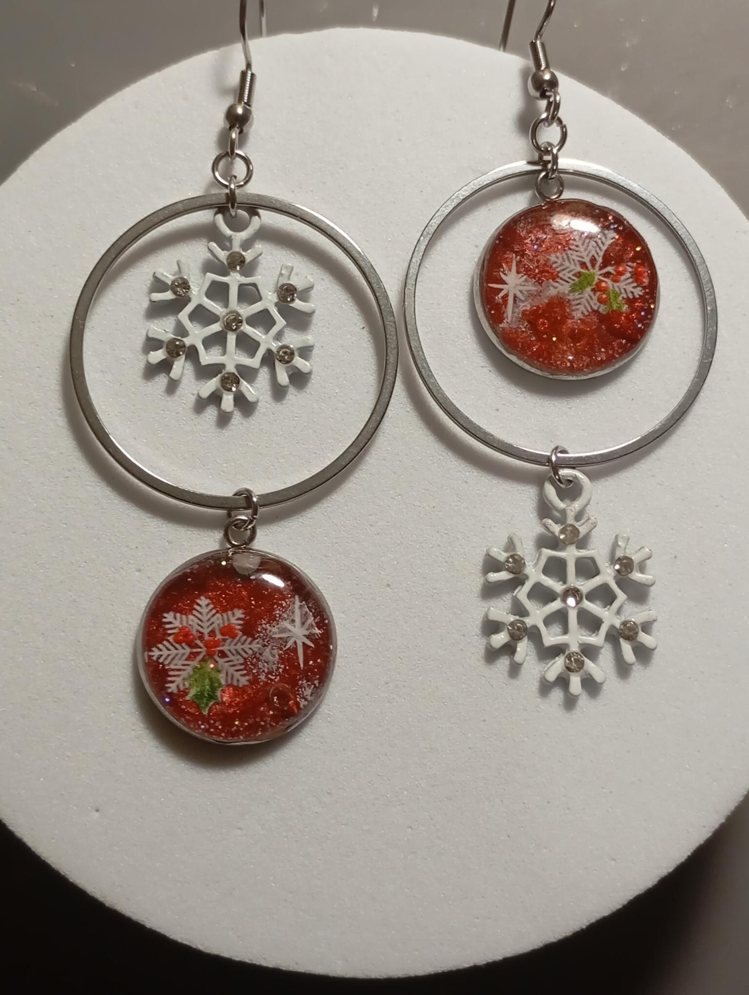 Boucles d’oreilles flocon de neige