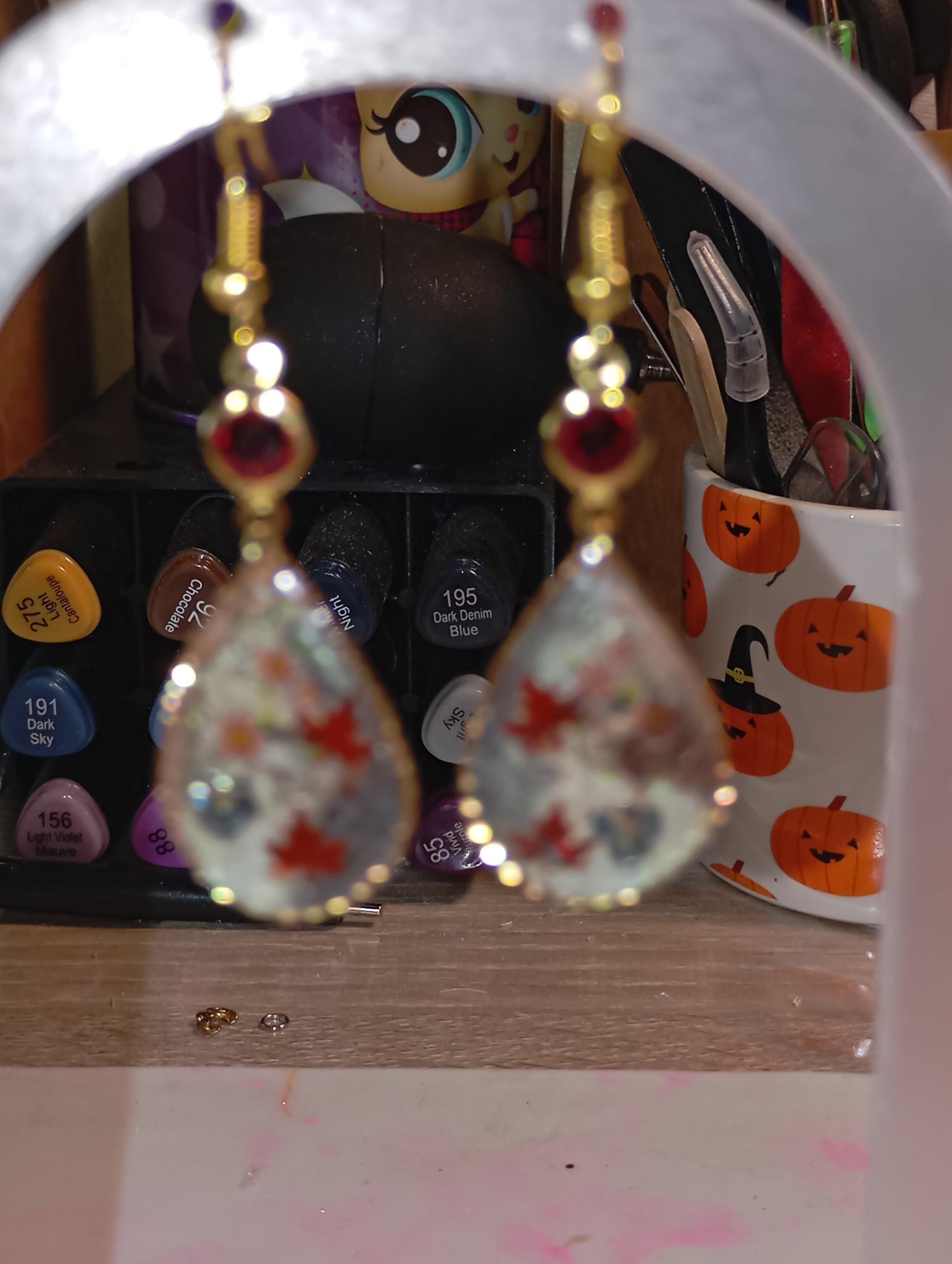 Boucles d'oreilles goutte automnale