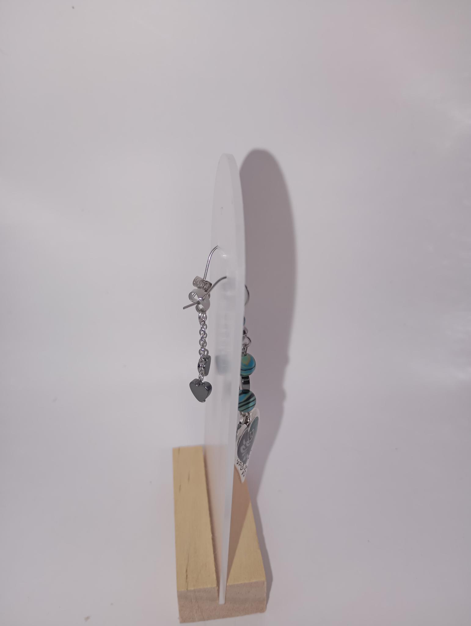 Boucles d'oreilles cœur argenté