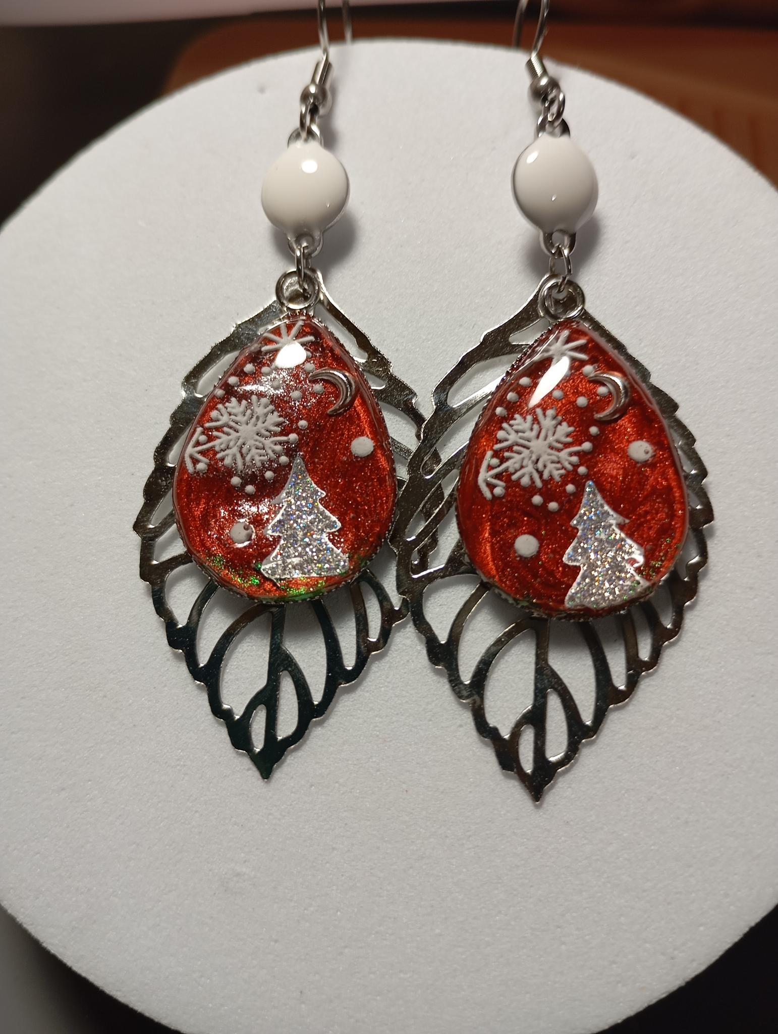 Boucles d’oreilles de Noël artisanales