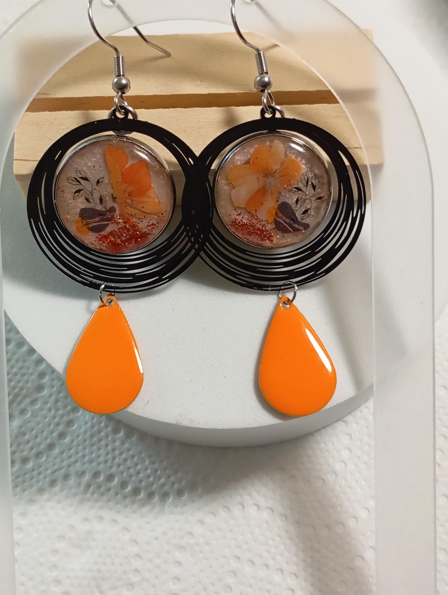 Boucles d'oreilles florales artisanales