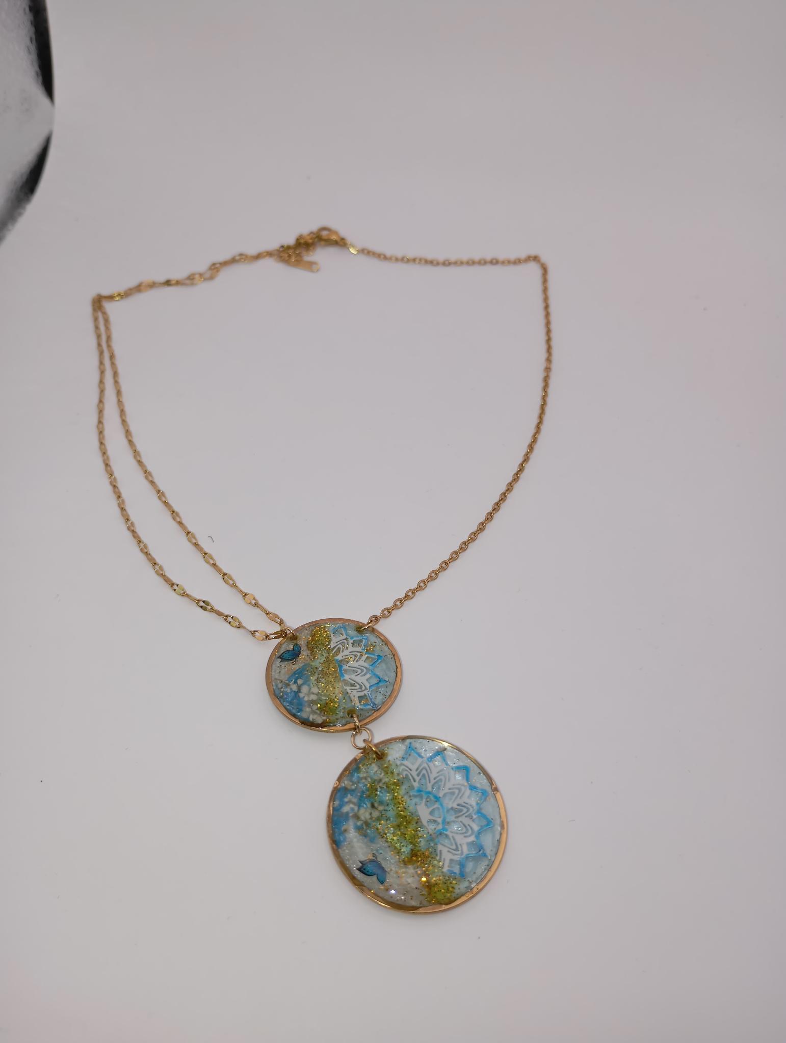 Collier pendentif double cercle