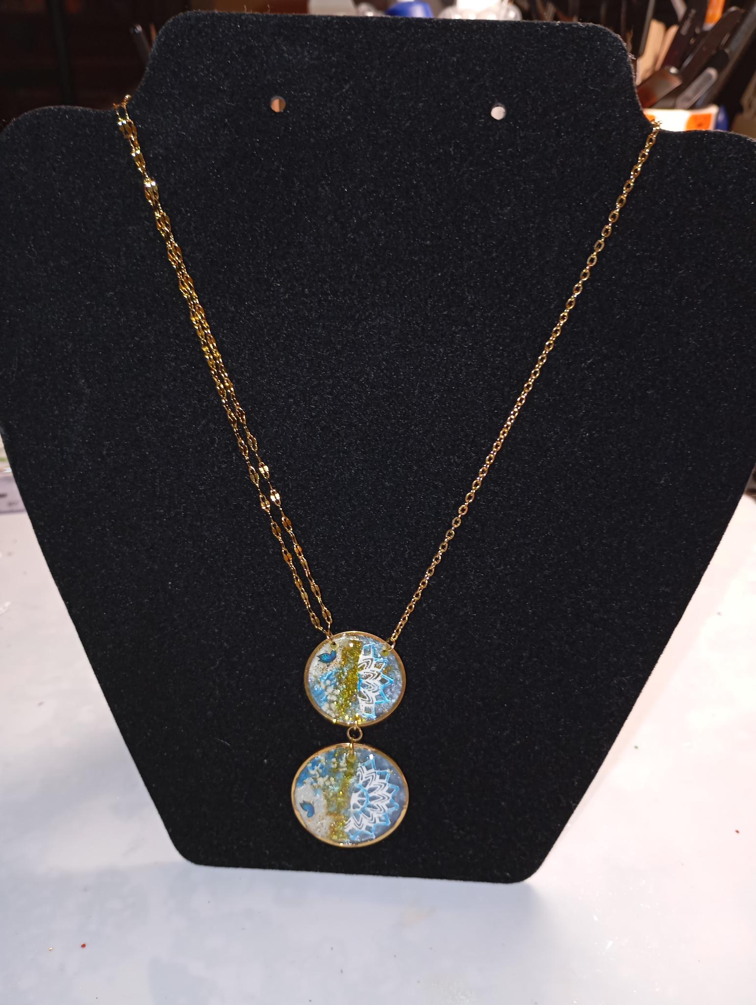 Collier pendentif double cercle