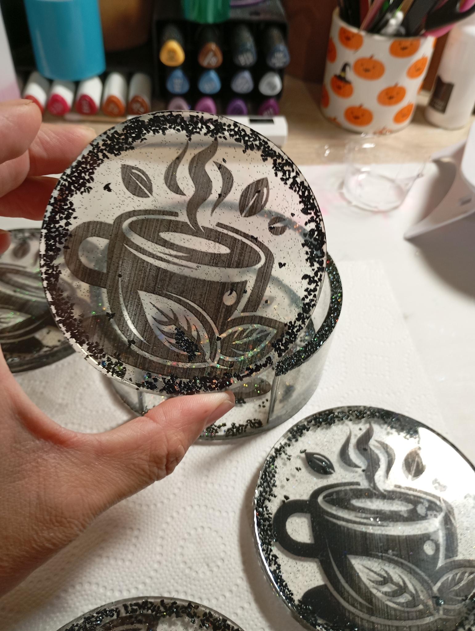 Set de sous-verres en résine