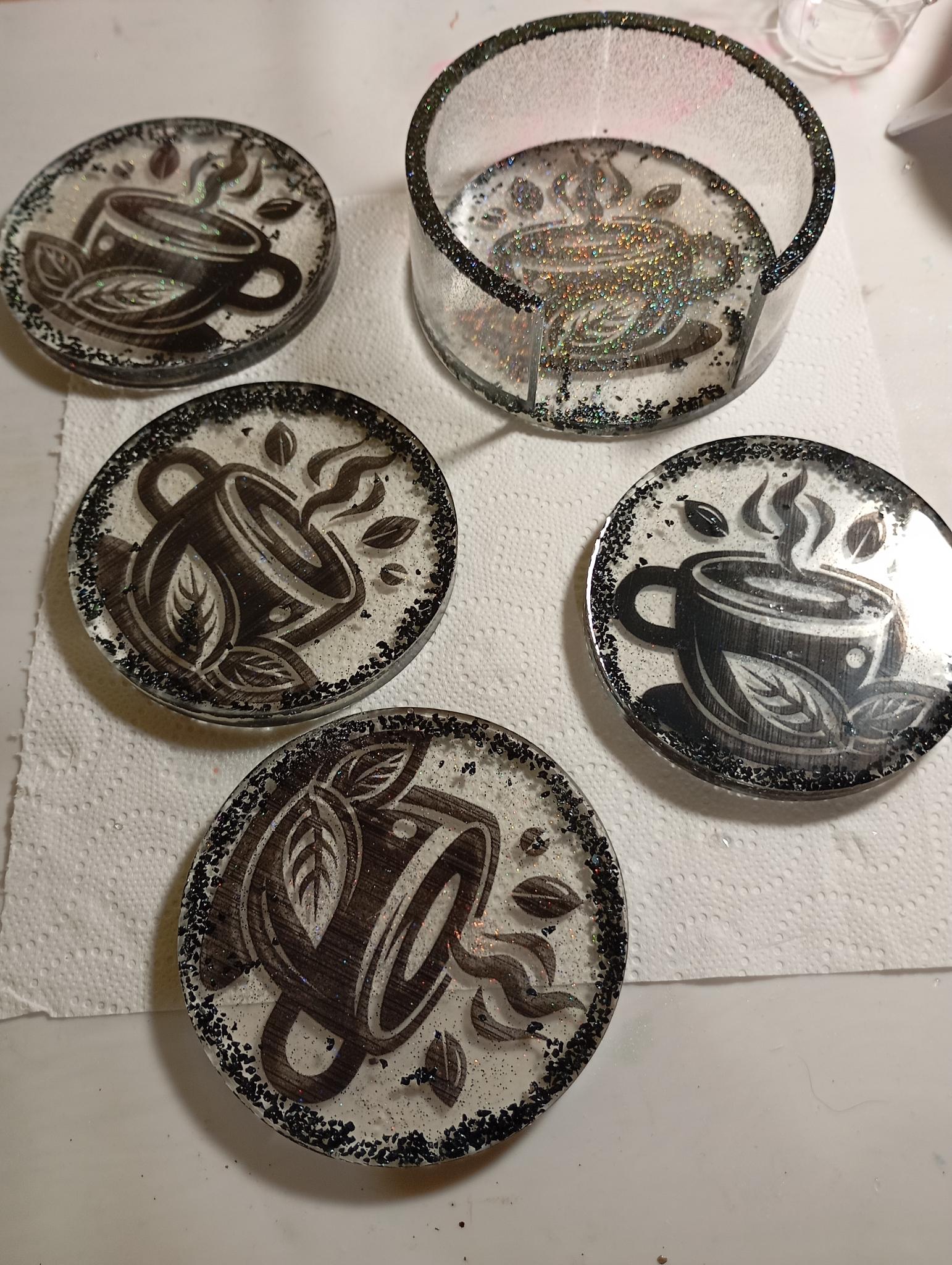 Set de sous-verres en résine