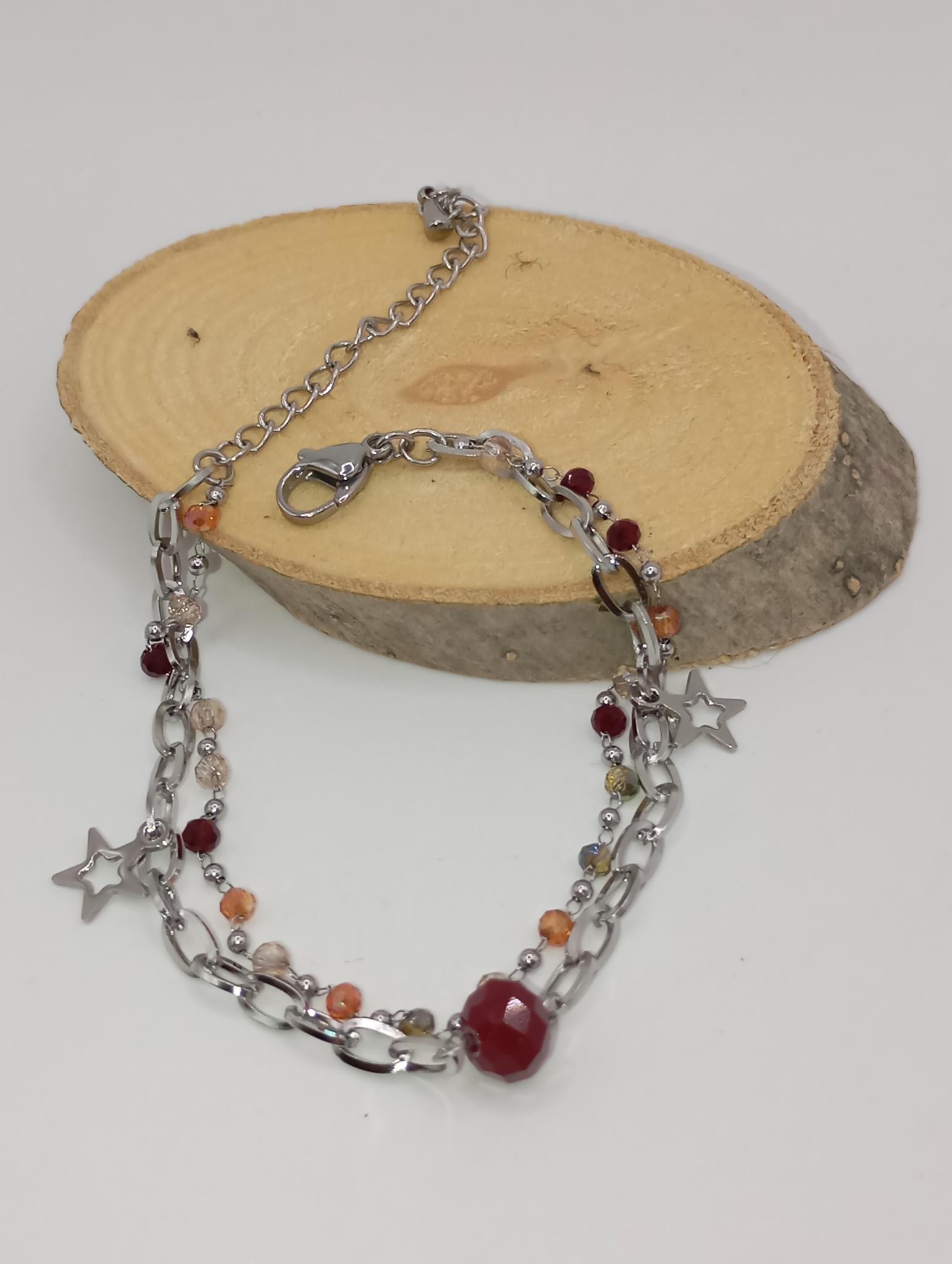 Bracelet élégant en perles rouges